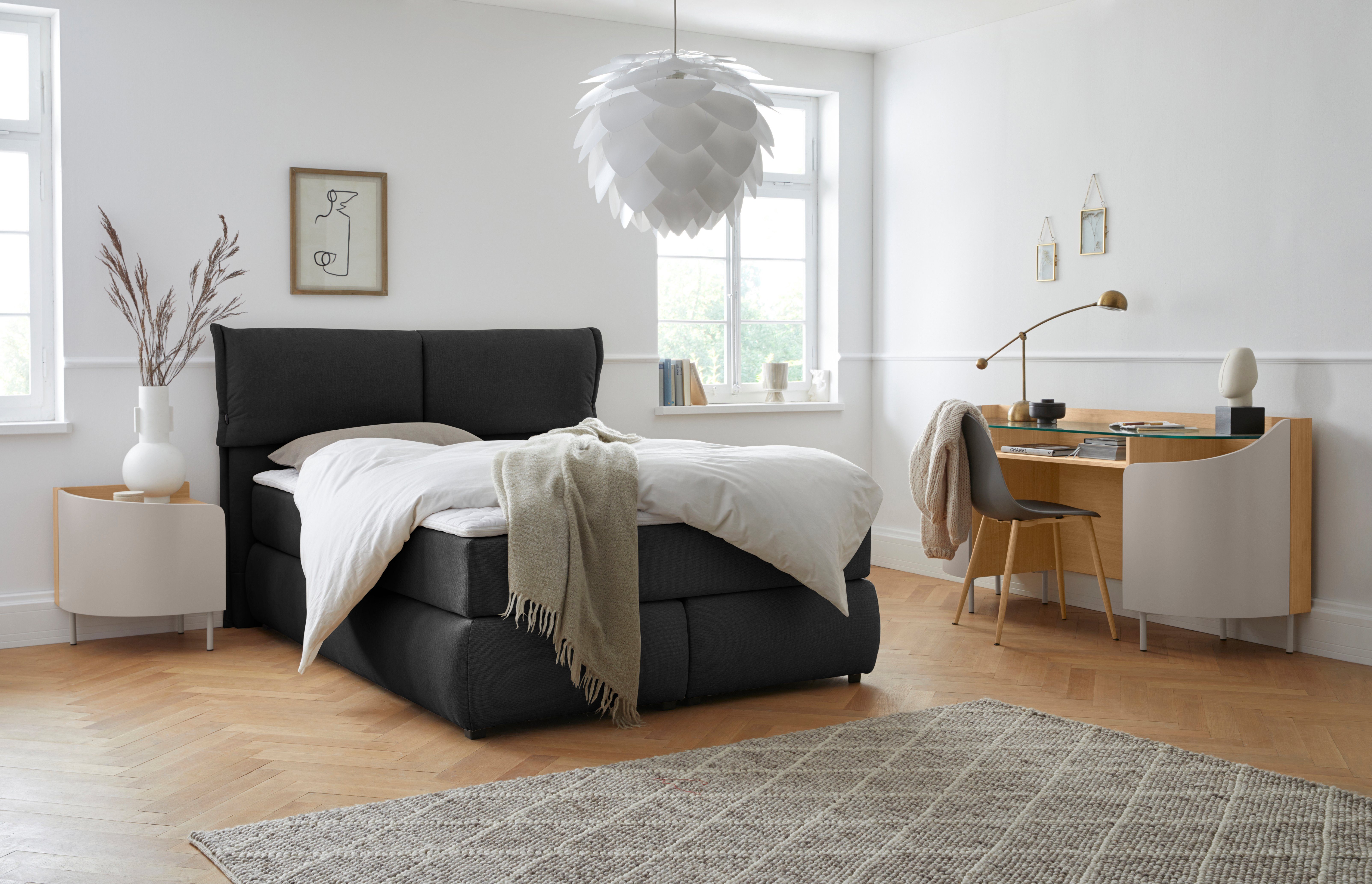 andas Boxspring Jenson in 4 kleuren, 4 breedten, 3 matrassoorten in 2 hardheden, topmatras