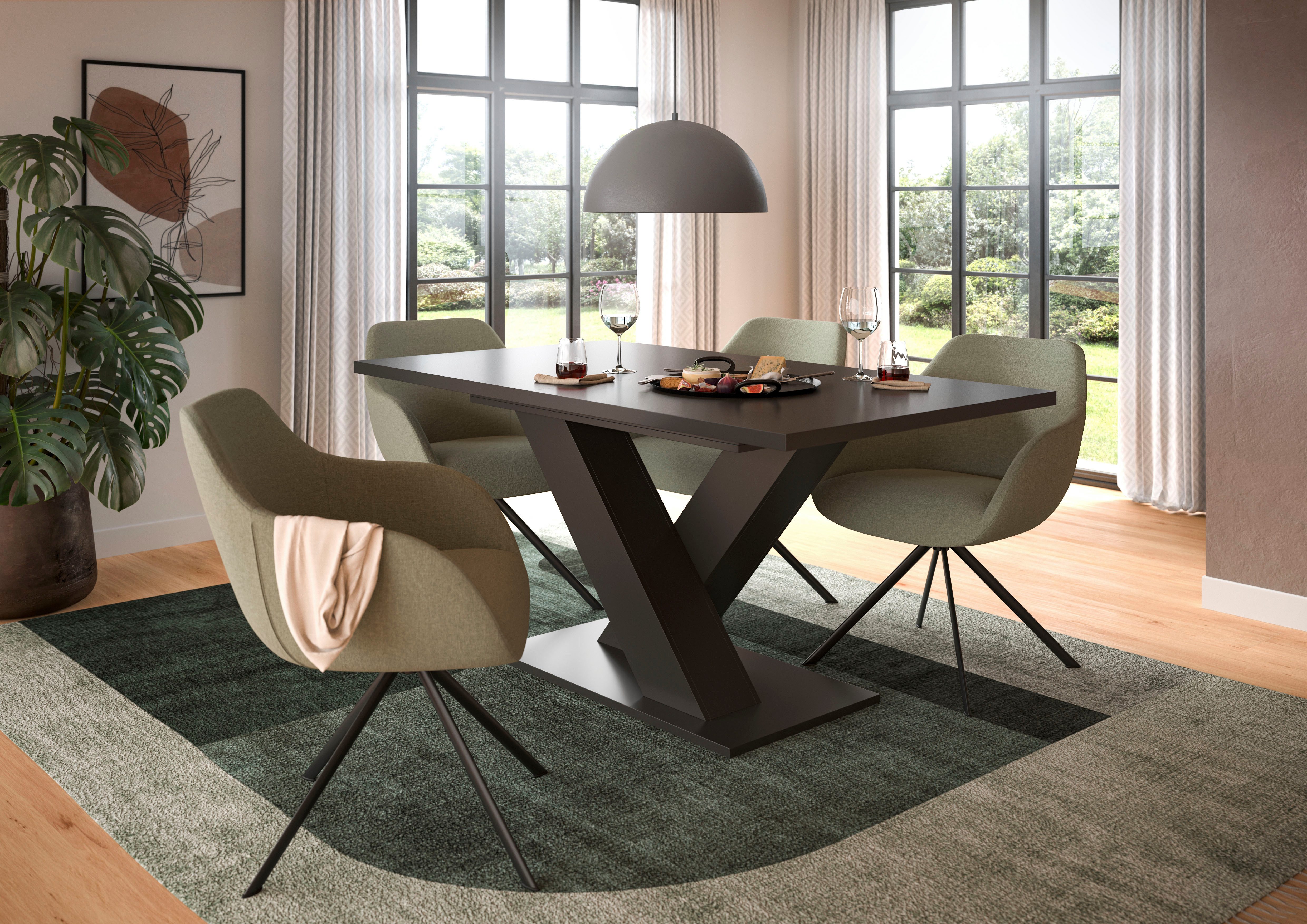 INOSIGN Eettafel Motus, uitschuifbaar 150 - 190 cm, inclusief 40 cm inlegplaat