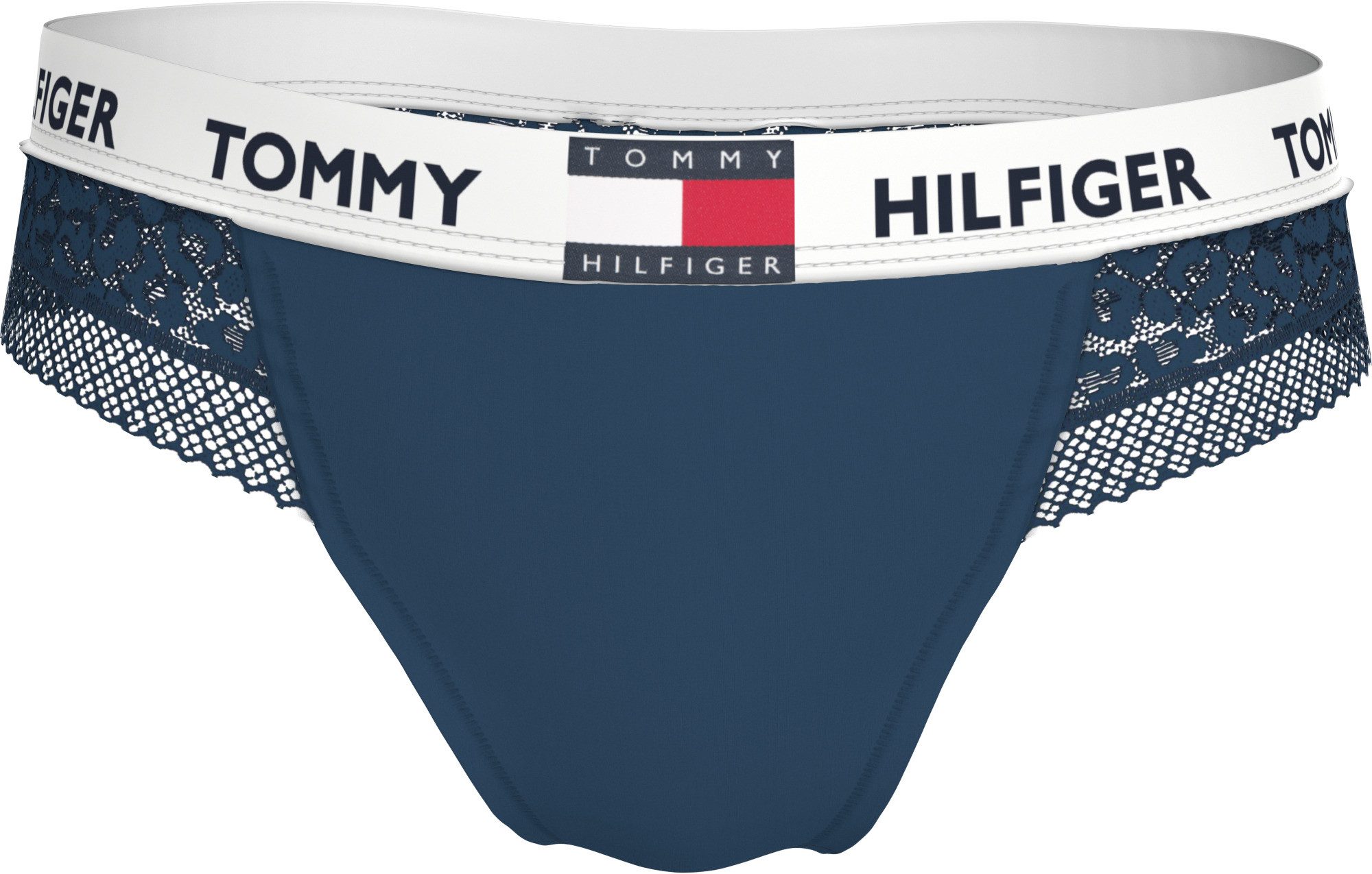 Tommy Hilfiger Underwear Slip THONG met kant dames slips maat L (40) blauw
