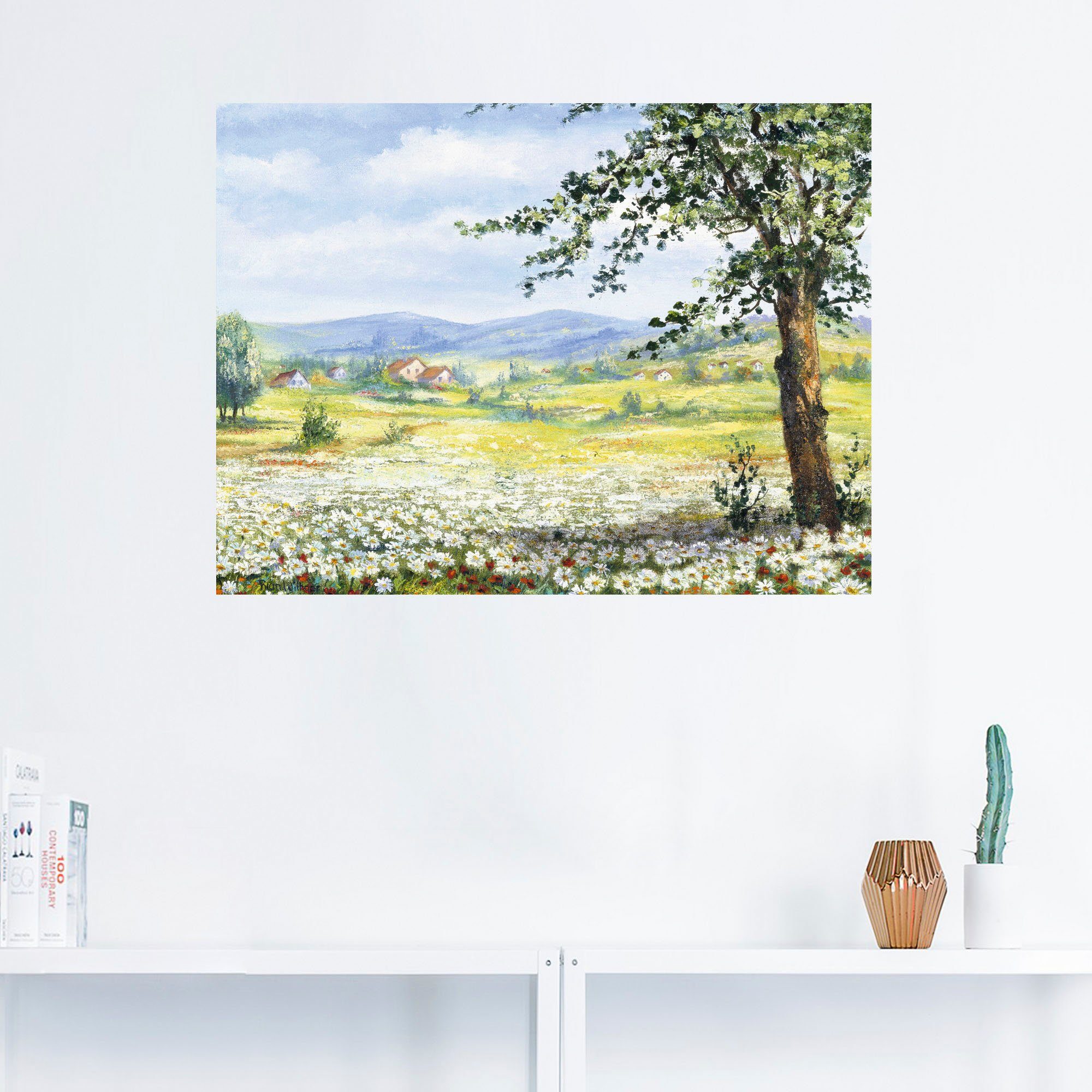 Artland Artprint Margrietenveld als poster, muursticker in verschillende maten