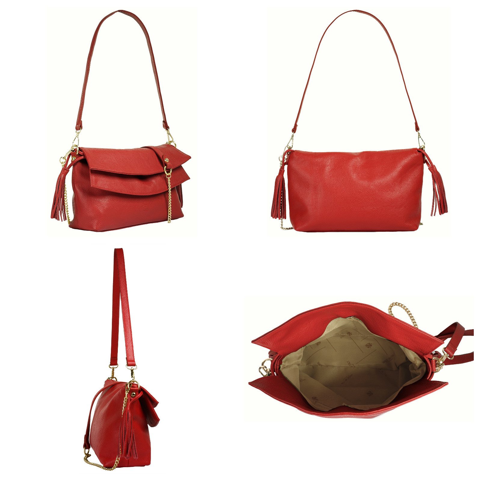 Samantha Look Schoudertas echt leer, made in italy