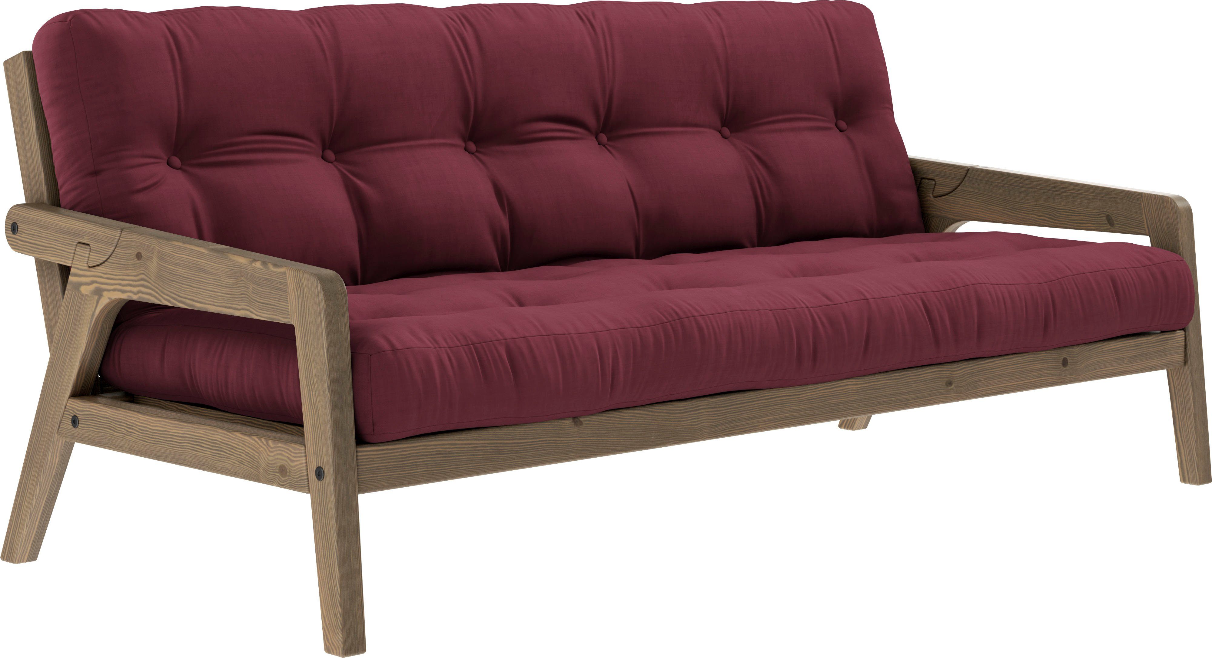 Karup Slaapbank Graf Met houtstructuur, incl. futonmatras, ligoppervlak 130x190 cm