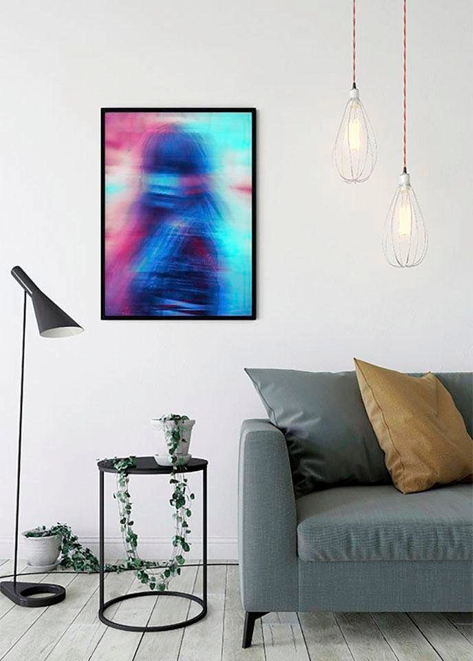 Komar Wanddecoratie Neon Girl Wanddecoratie - zonder lijst (1 stuk)