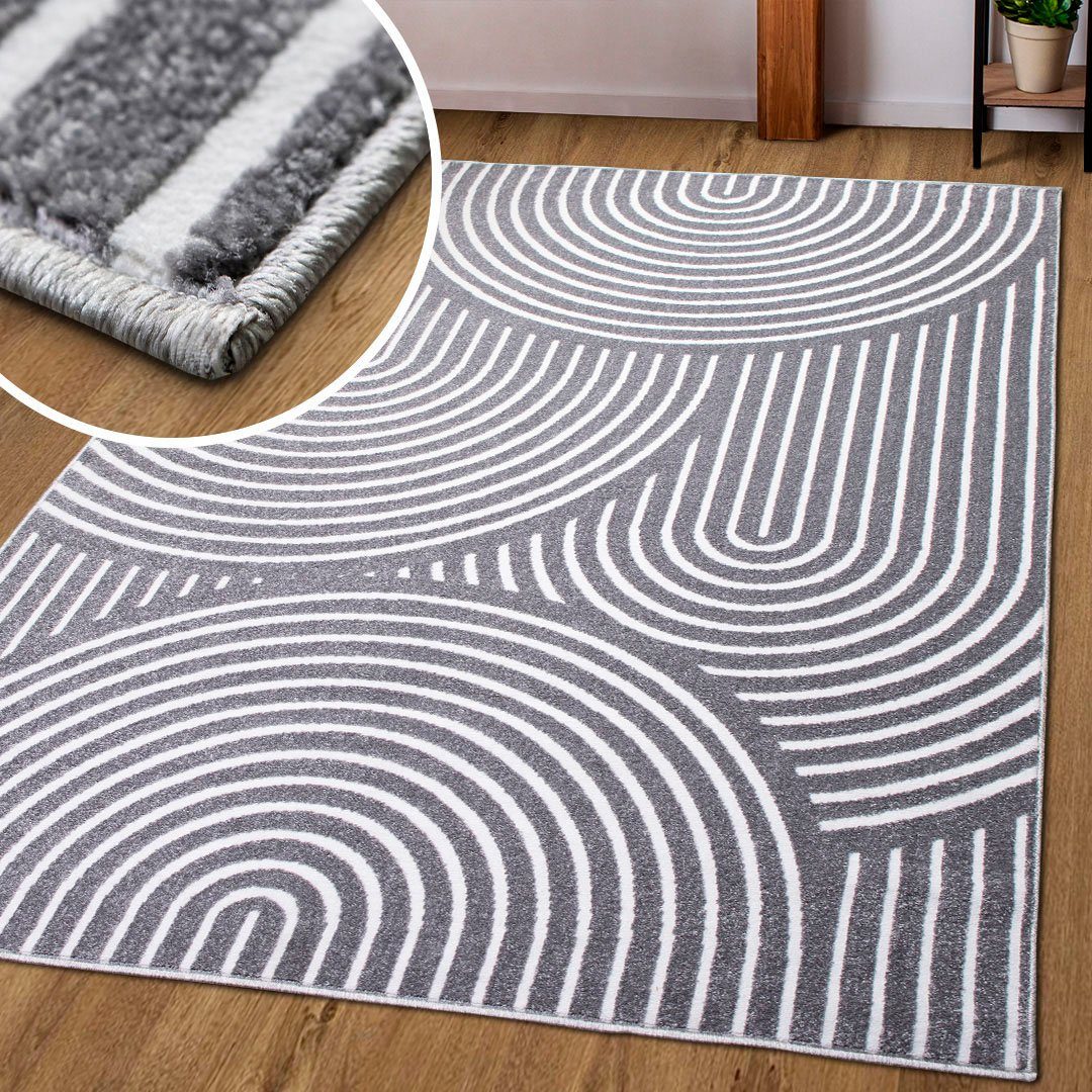 my home Vloerkleed Fadel 3d-effect, zachte korte pool, onderhoudsvriendelijk, lichte glans, scandi-look