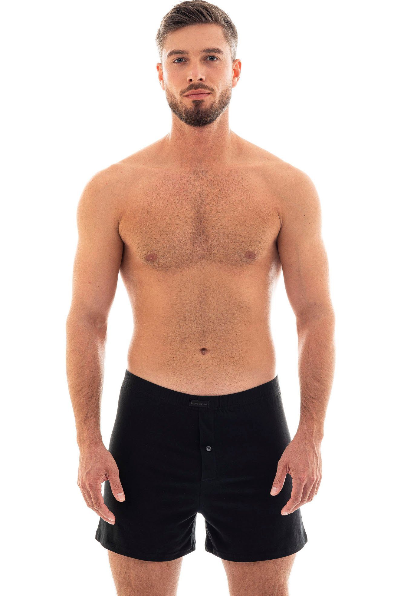 Bruno Banani Wijde boxershort Loose fit met knoopsluiting (2 stuks Set van 2)