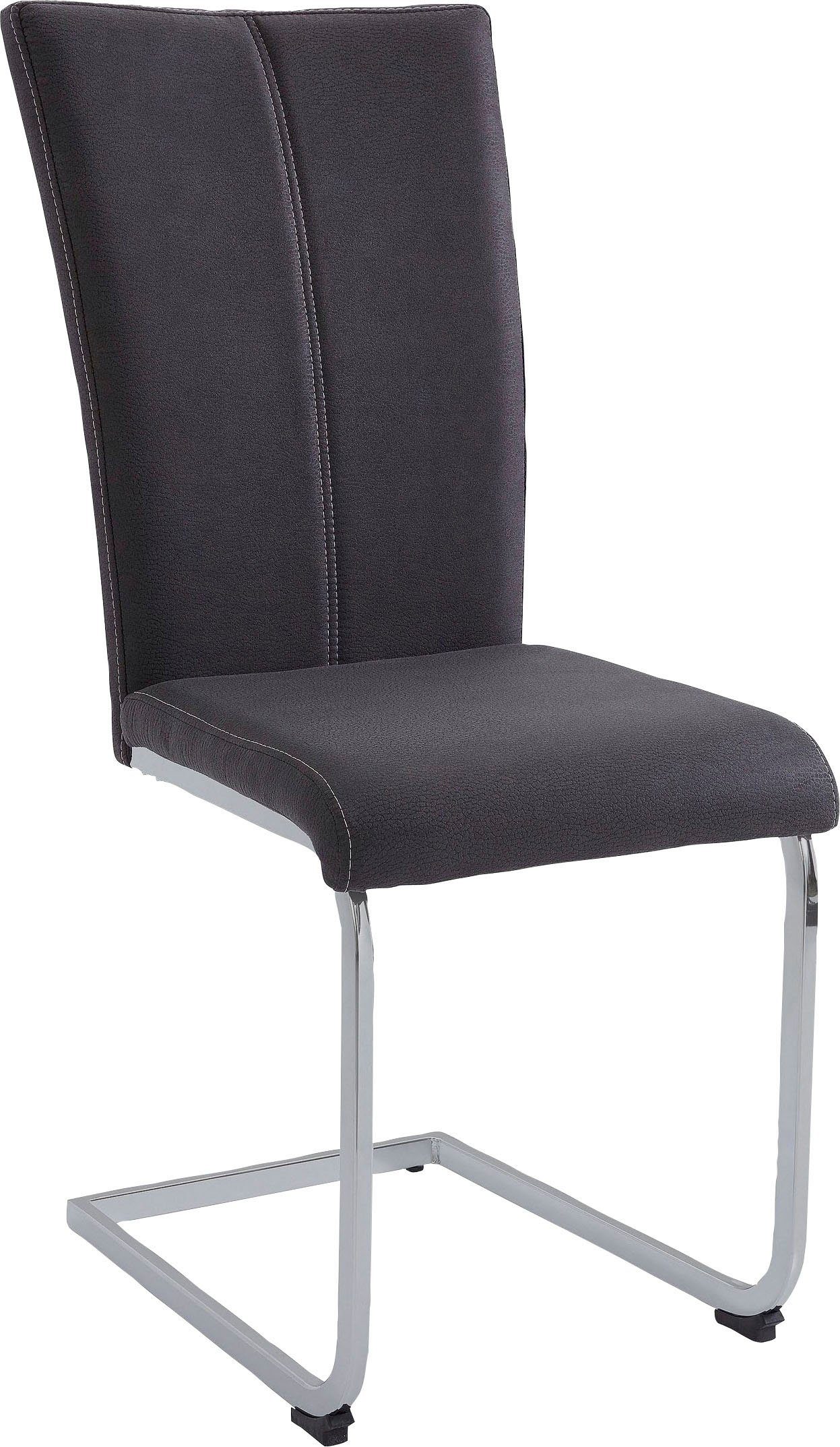 Home affaire Vrijdragende stoel Nils Stoel belastbaar tot 120 kg, frame metaal in chroom-look of zwart (set, 2 stuks)
