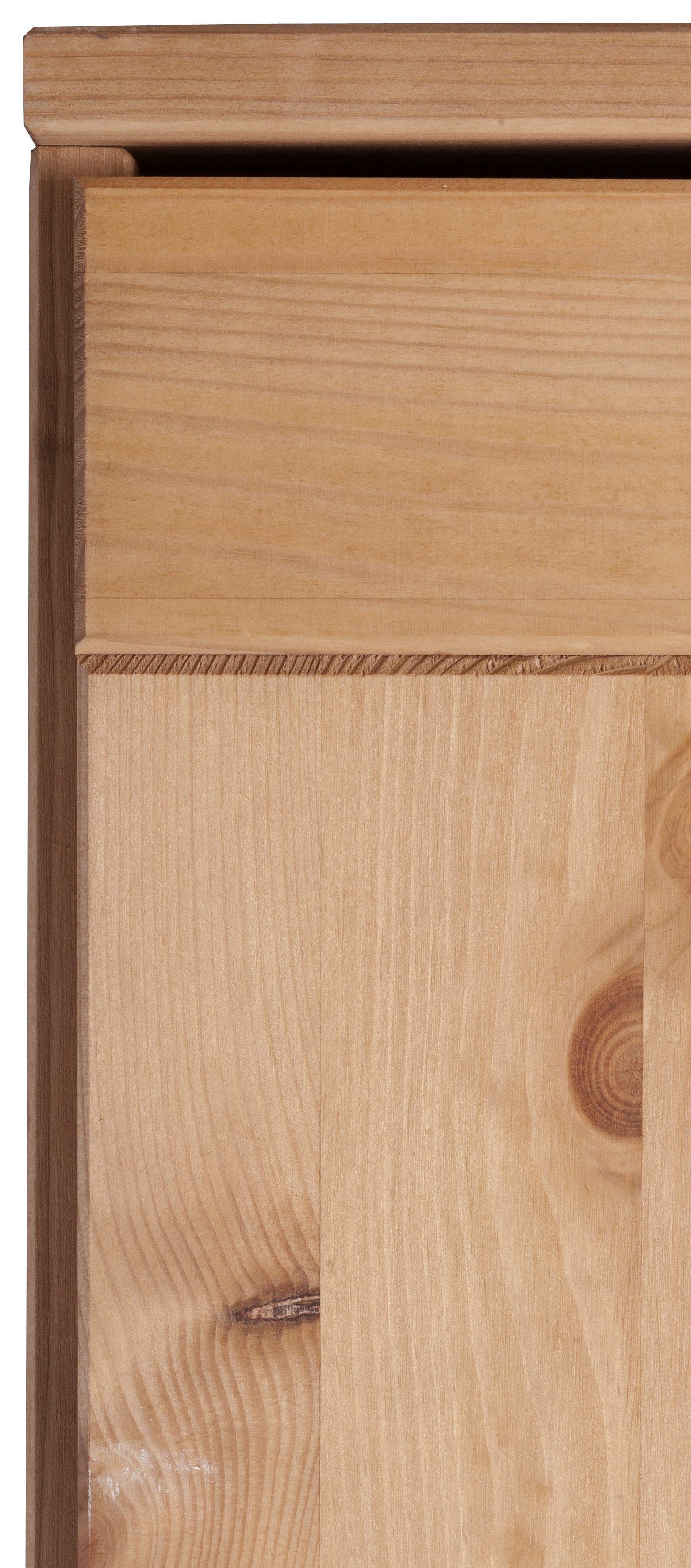 Home affaire Hoge kast Oslo 50 cm breed, in 2 diepten, 2 deuren, 1 lade, van massief grenen