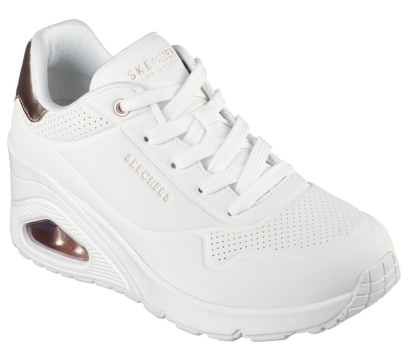 Skechers Sneakers UNO WEDGE-HI STEPS , wedge sneaker, veterschoen met air-cooled memory foam
