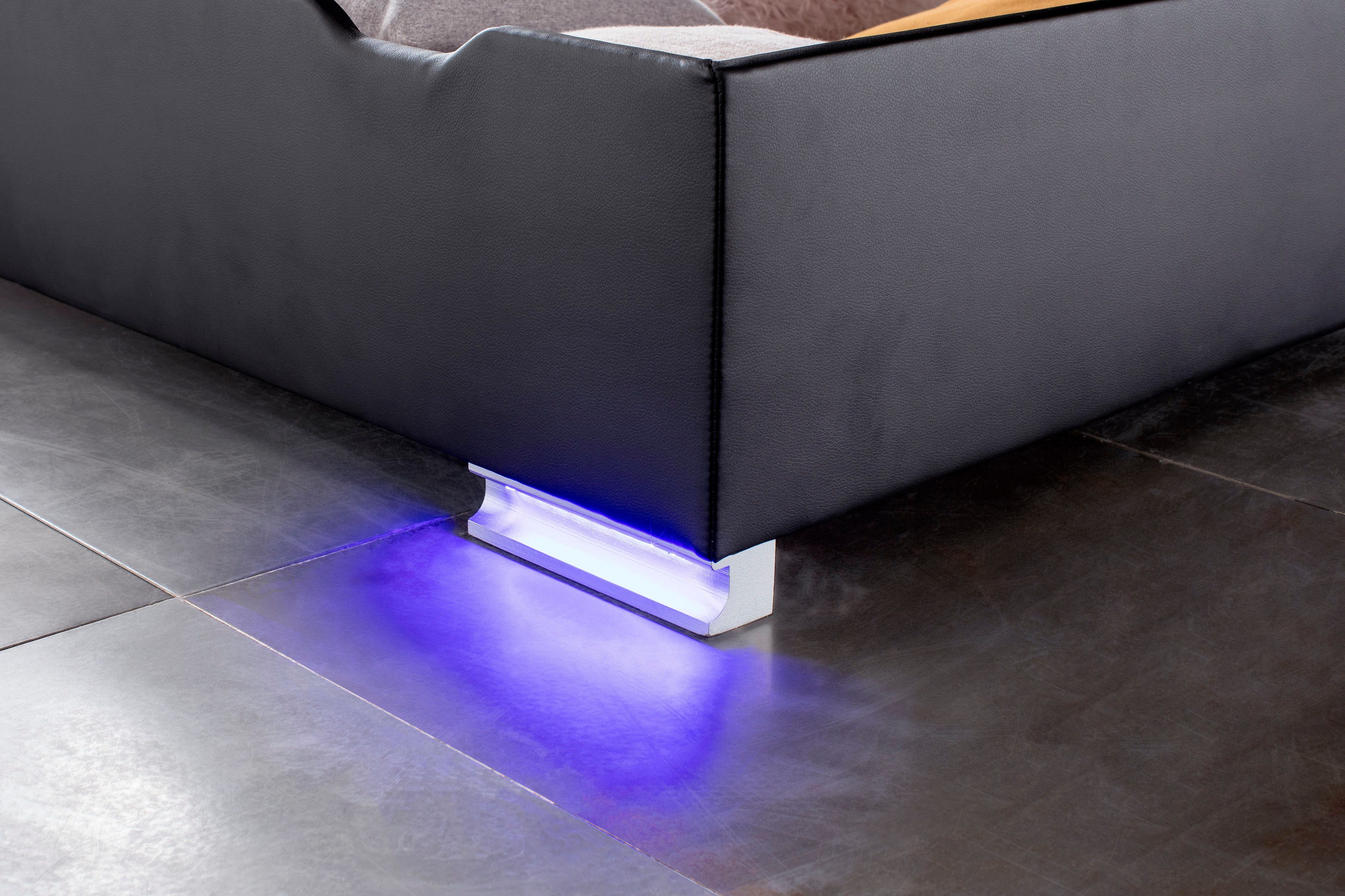 meise.möbel Boxspring Las Vegas Voeten en hoofdbord met ledverlichting, met bedkist en topmatras