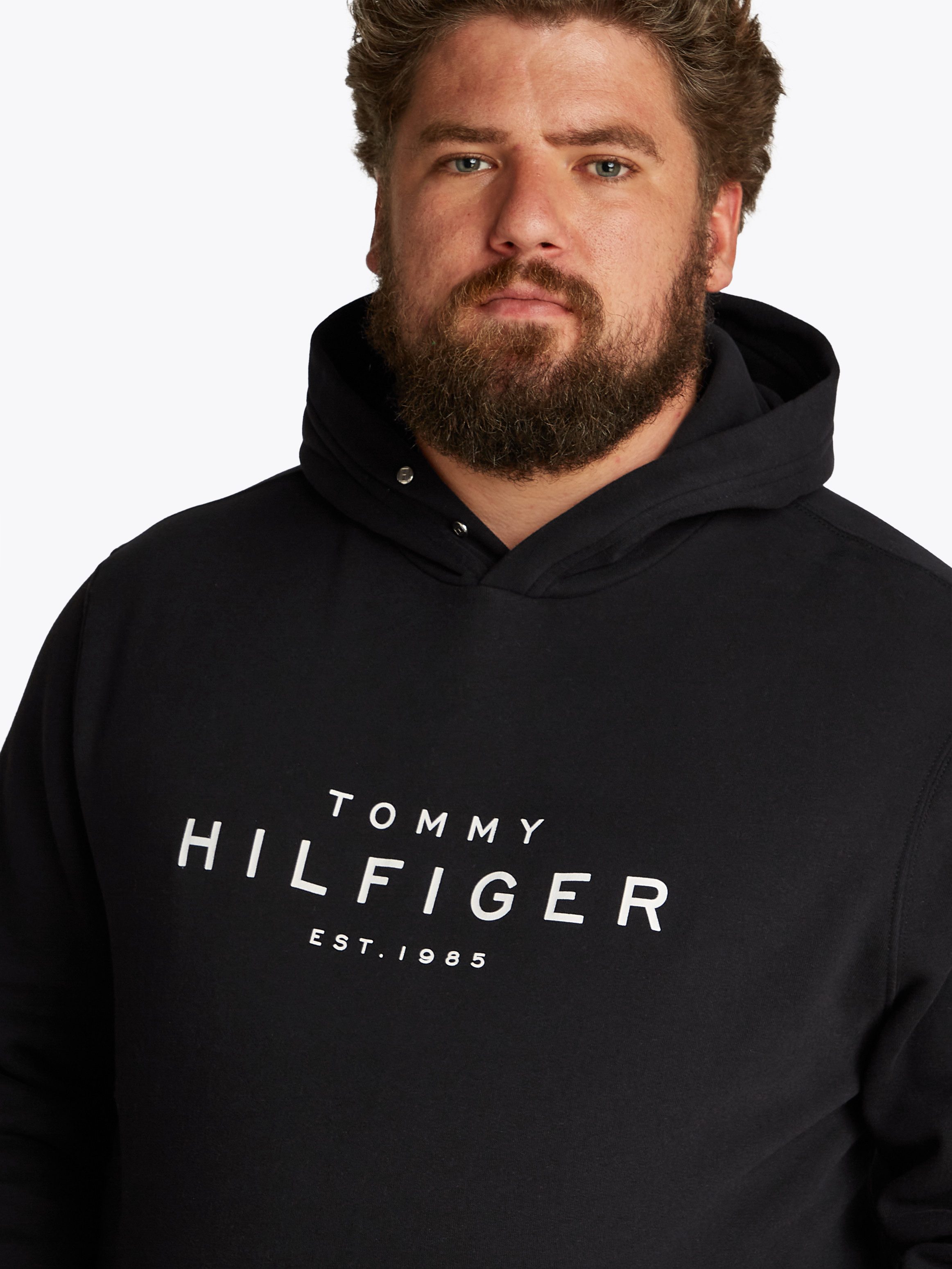 Tommy Hilfiger Sweatshirt BT-TOMMY HILFIGER HOODY-B in grote maten, logoborduring