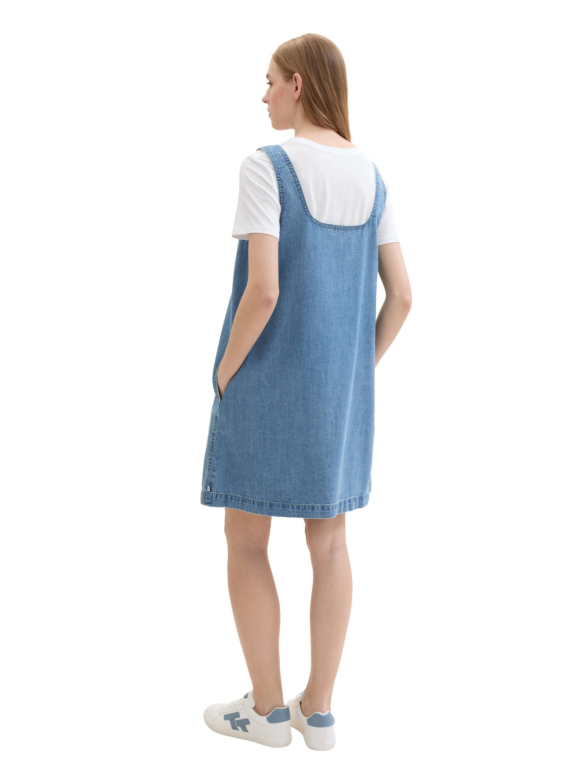 Tom Tailor Denim Midi-jurk met opgestikte borstzak