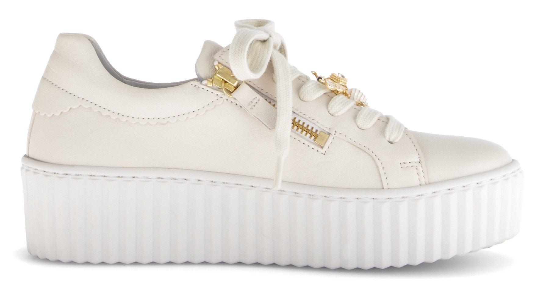 Gabor Plateausneakers , vrijetijdsschoen, lage schoen, veterschoen met modieuze sieraandeel