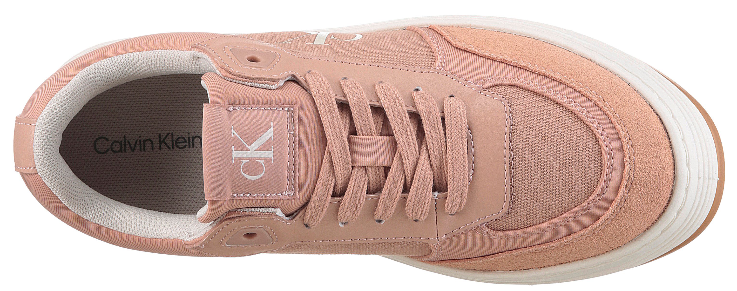 Calvin Klein Plateausneakers BOLD FLATF LOW MIX MG MEDIA veterschoenen, vrijetijdsschoen, lage schoen met zijlogo