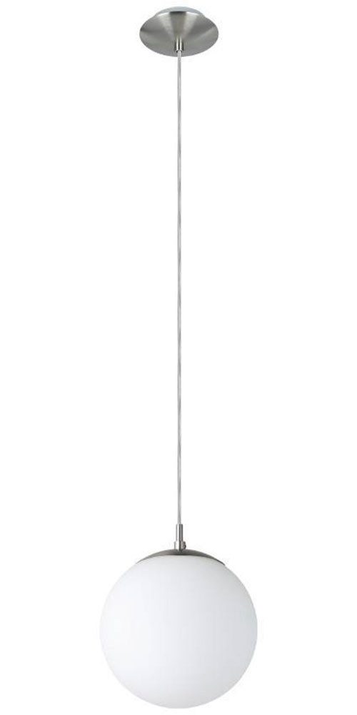 EGLO Hanglamp RONDO hanglamp, metaal in zilver, glas in opaal mat wit, E27
