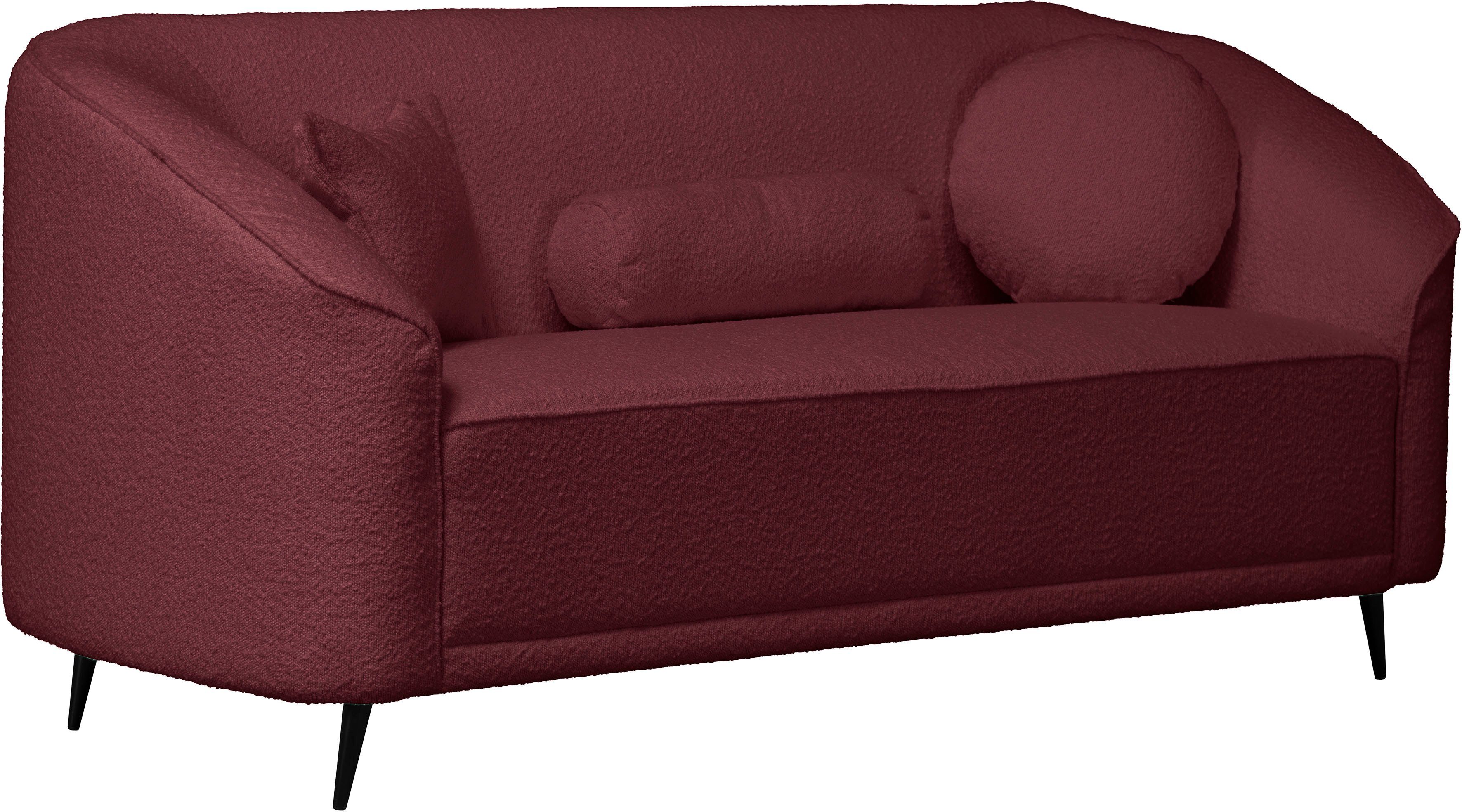 Leonique 2-zitsbank Ashly in 3 overtrekvarianten, bouclé, fluwelige look en zachte structuurstof.