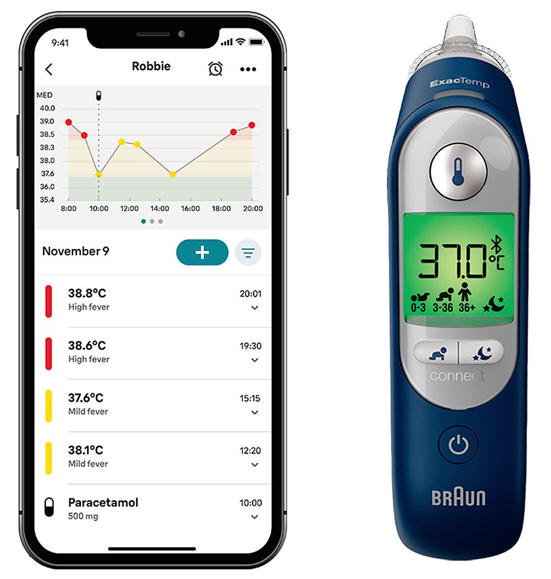 Braun Koortsthermometer ThermoScan® 7+ connect Ohrthermometer IRT6575NWE