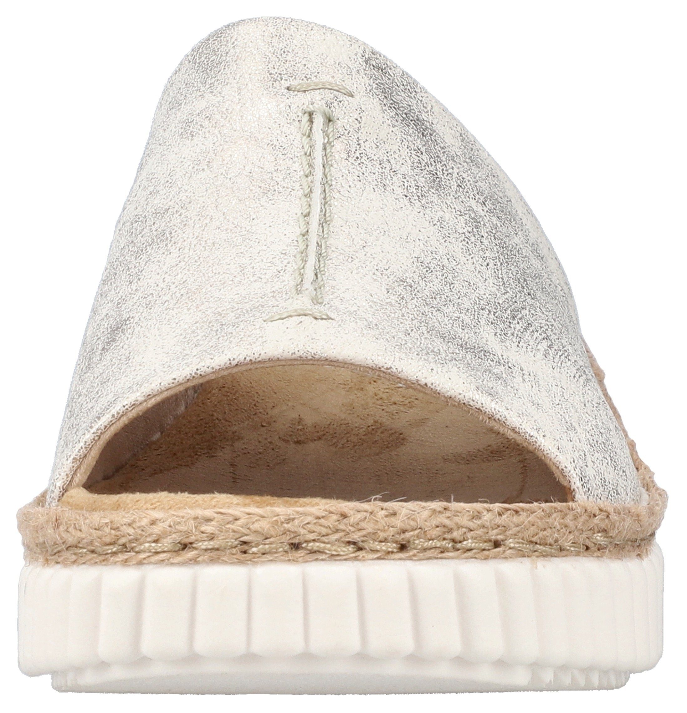 Rieker Slippers sleehak, zomerschoen, slippers met jute-omranding aan de loopzool