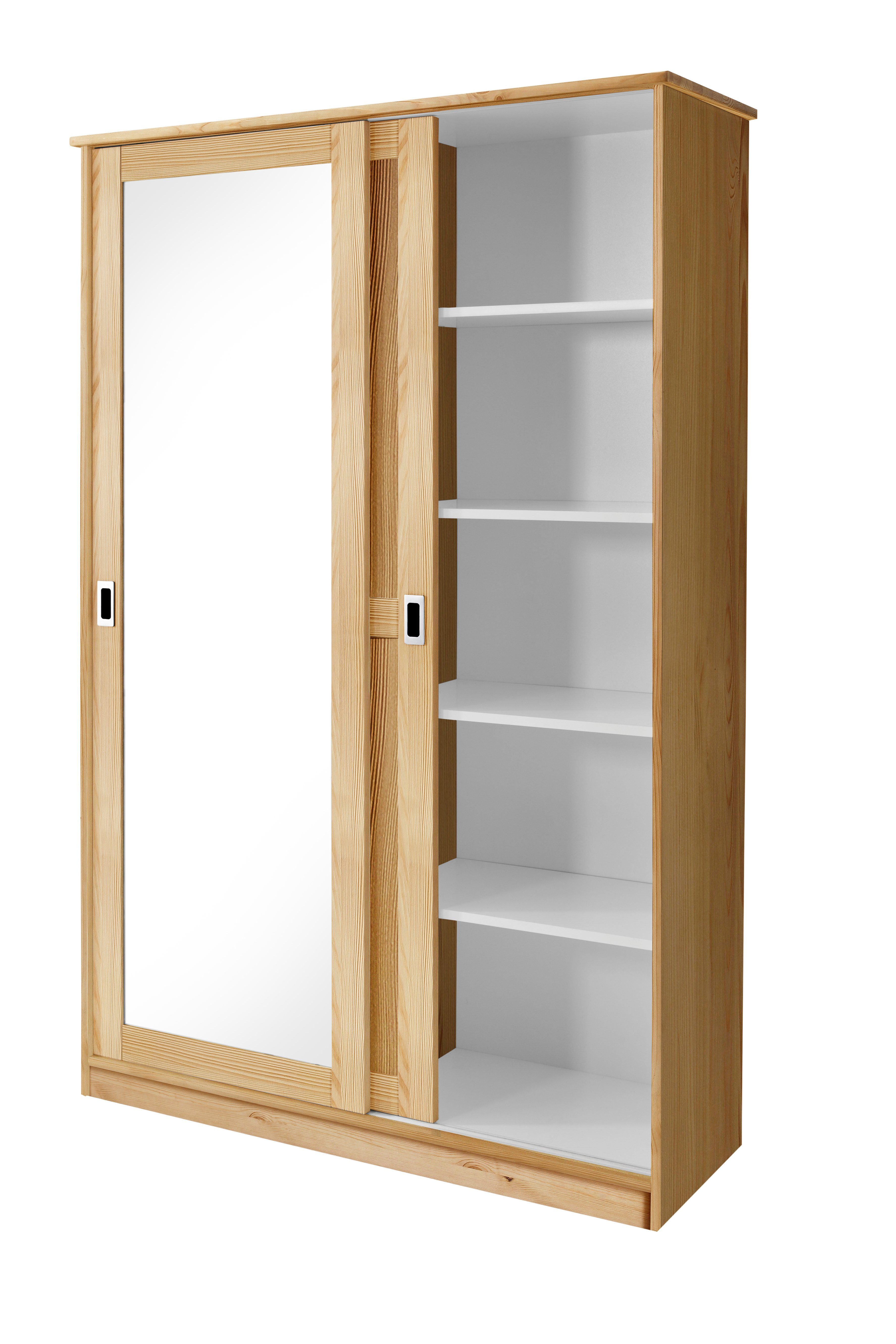 Home affaire Kledingkast Nekso met spiegel, breedte 114 cm, van mdf of massief hout, fsc®