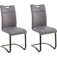 mca furniture vrijdragende stoel zagreb eetkamerstoel met leren bekleding, belastbaar tot 120 kg (set, 2 stuks) grijs