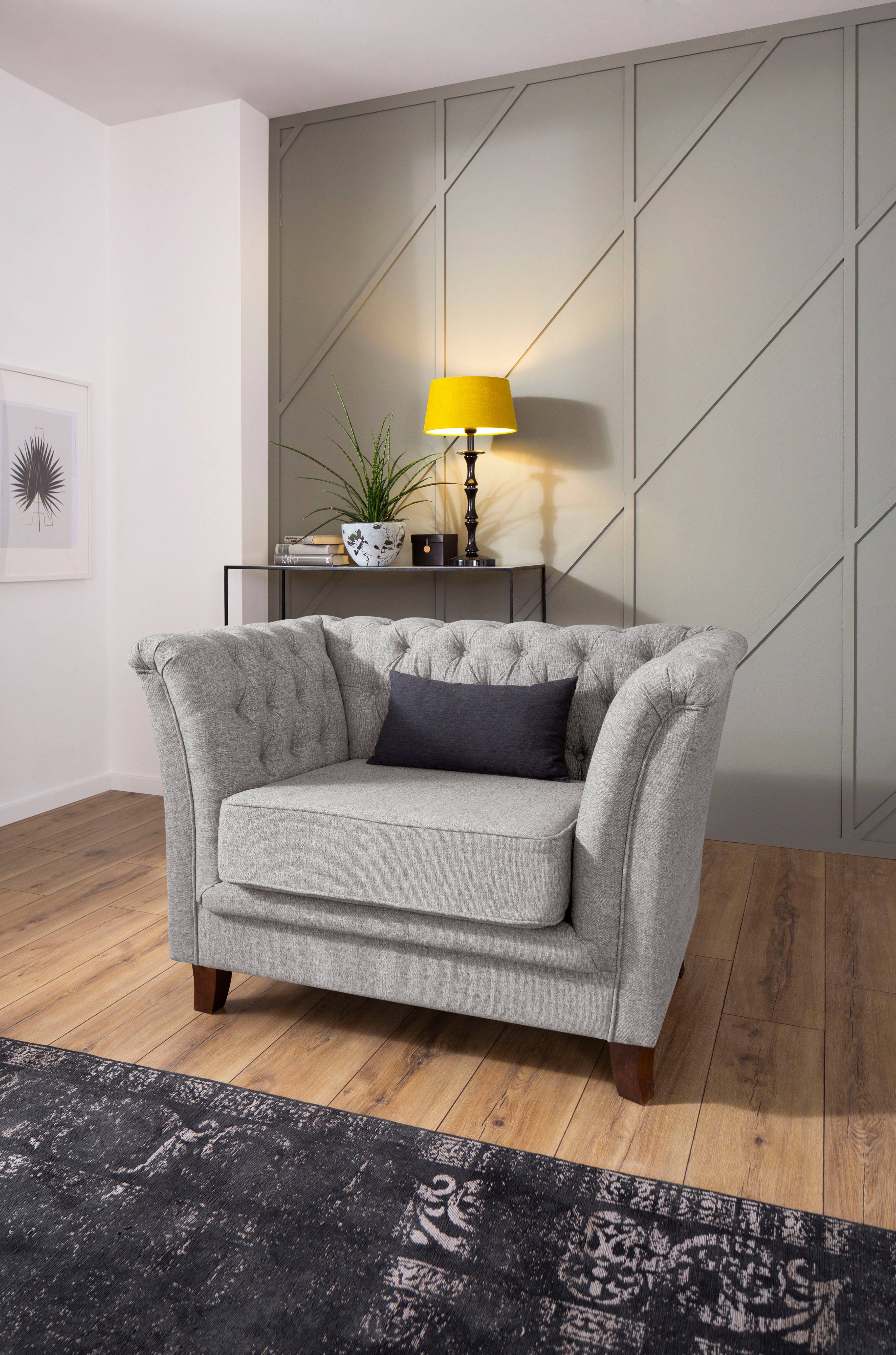 Home affaire Chesterfield-fauteuil DOVER past bij de dover-serie met luxueuze capitonnage en los kus