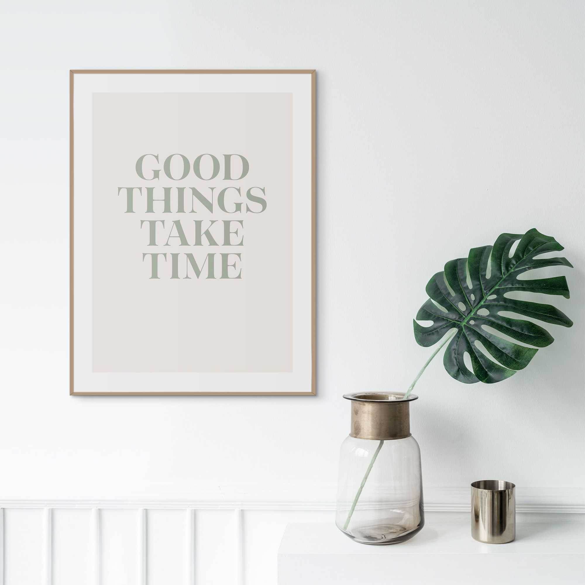 Reinders! Artprint met lijst Take Your Time schilderijen beige