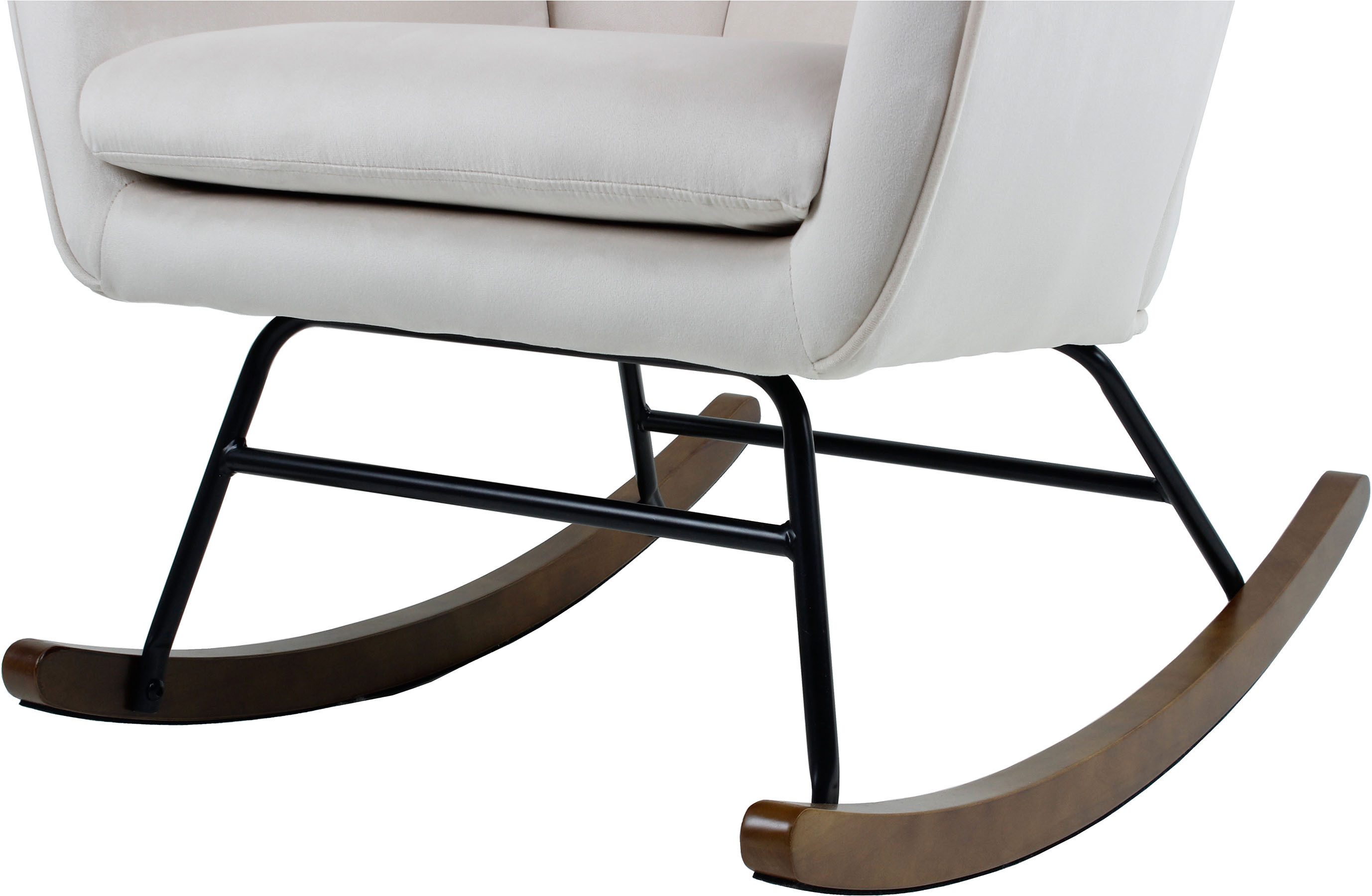 Kayoom Schommelstoel Bryana 125, Relaxstoel om te schommelen, metalen frame met houten slede (1 stuk)