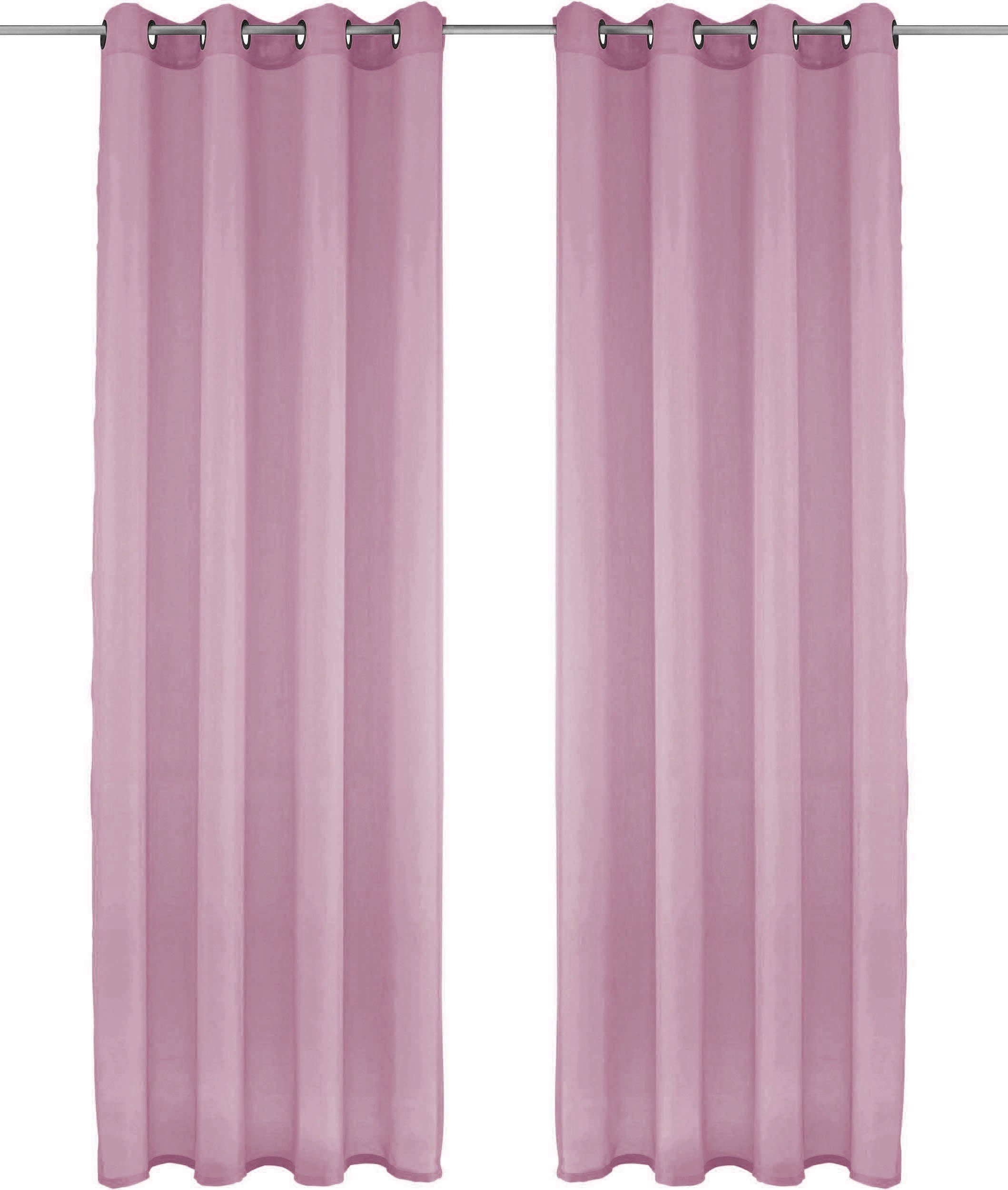 my home Gordijn XANA met ogen, franje of lussen Voile, bestseller, effen, 1 of 2 panels, onderhoudsvriendelijk, eenkleurig