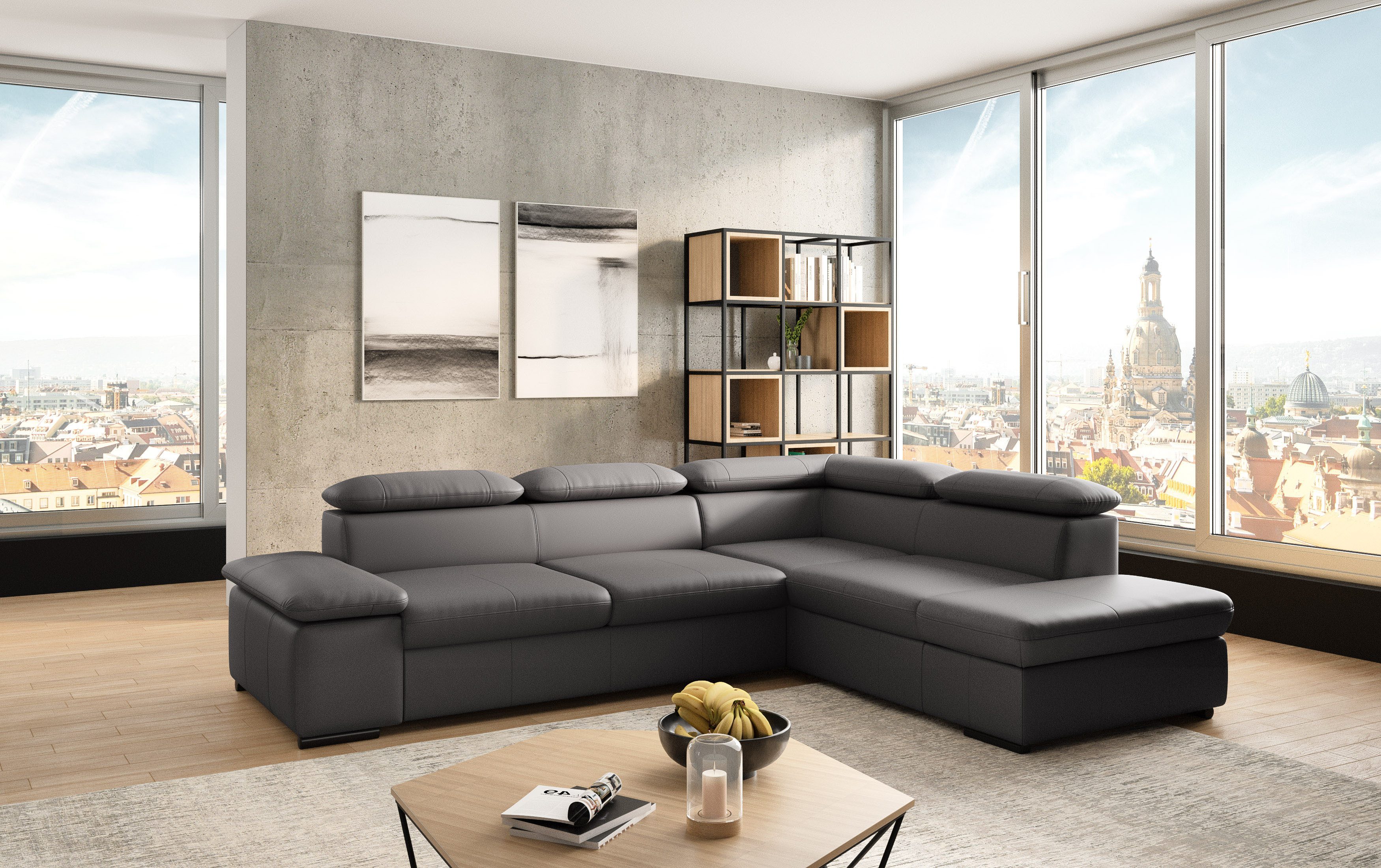 sit&more Hoekbank Alcudia L-vorm met armverstelling, optionele hoofdeindverstelling en bedfunctie