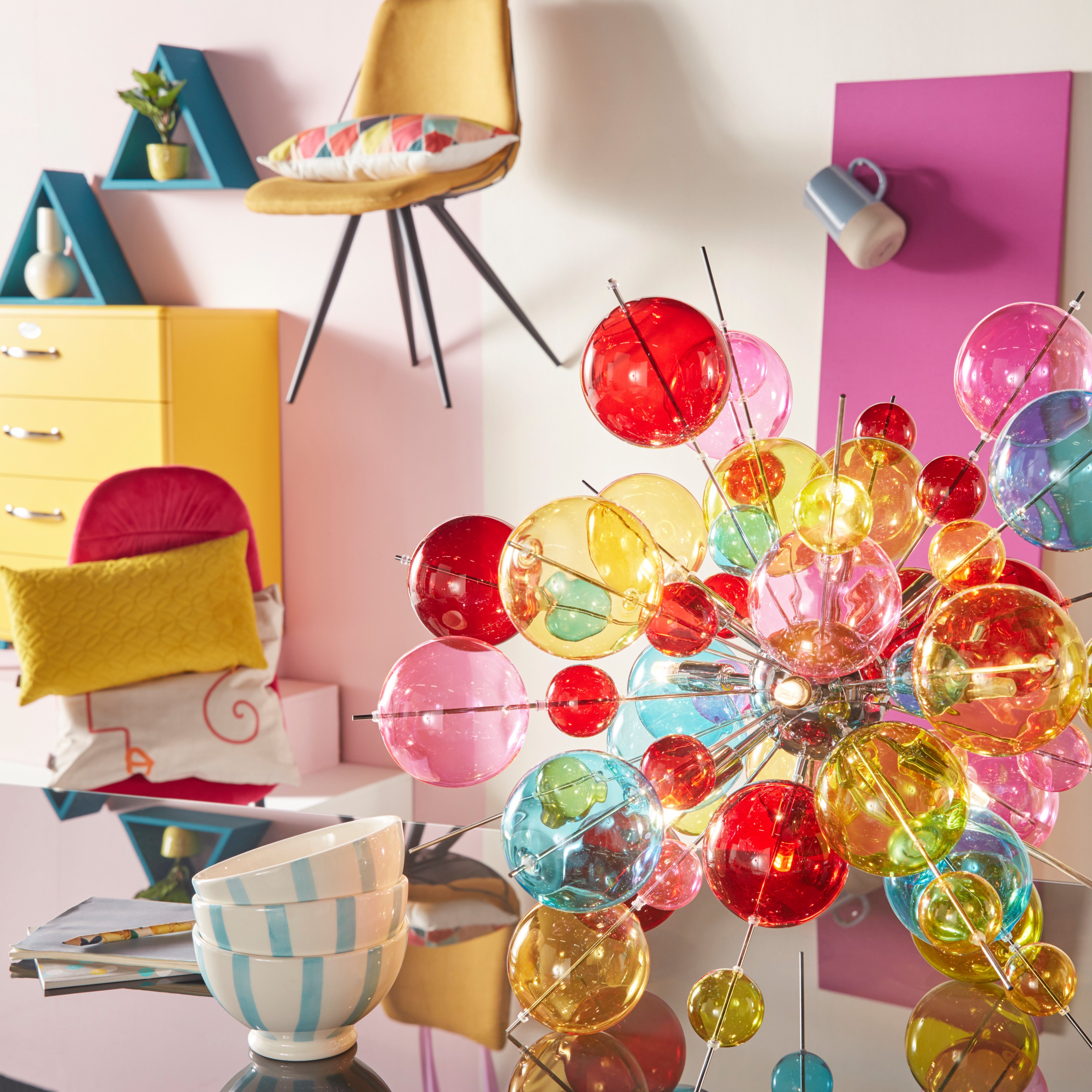 näve Hanglamp Explosie Hanglamp, metaal, glas, multicolour, 10xG9 max.20 W