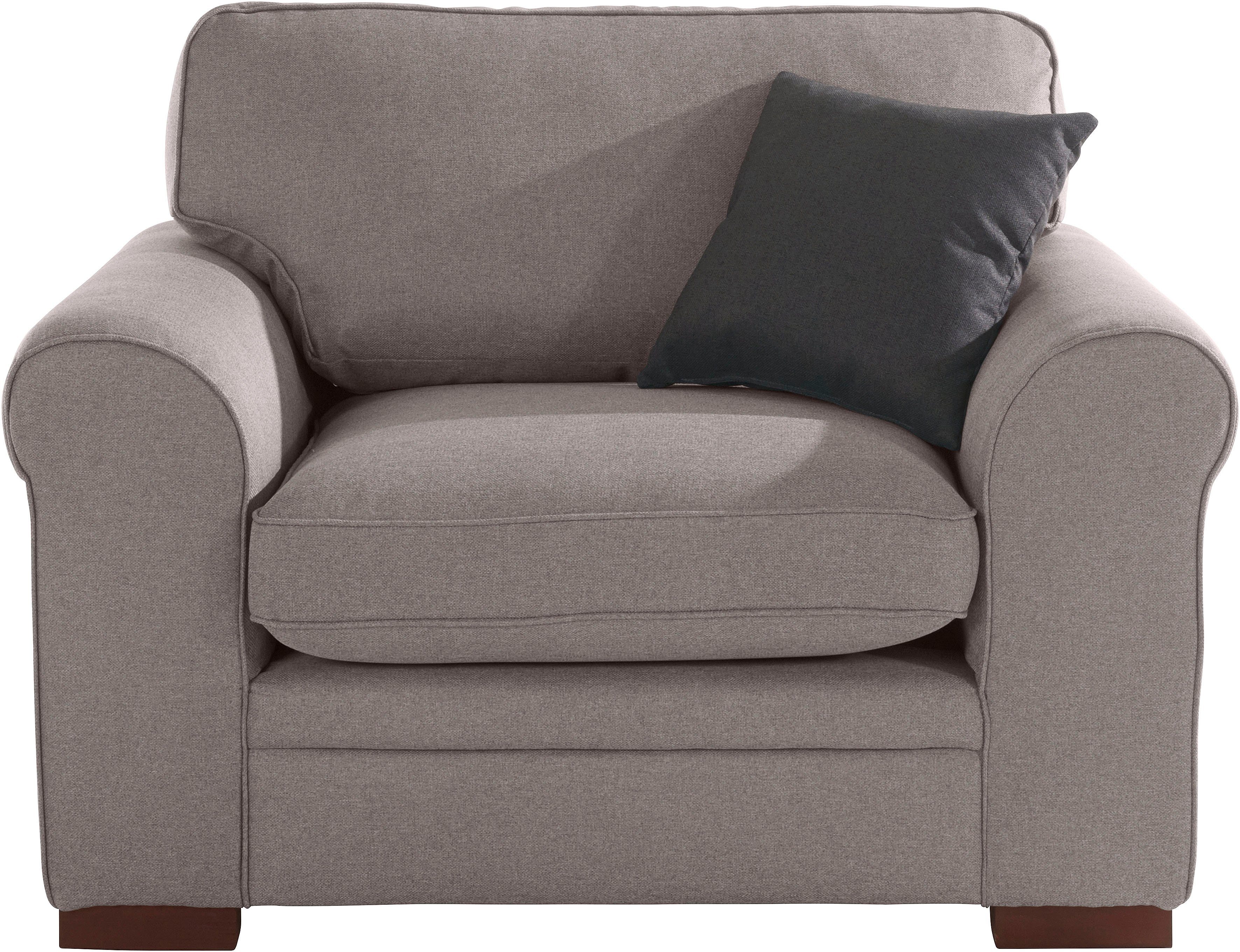 Home affaire Fauteuil Broughton zachte bekleding, passend bij de serie "broughton", in 3 soorten bekleding fauteuils beige
