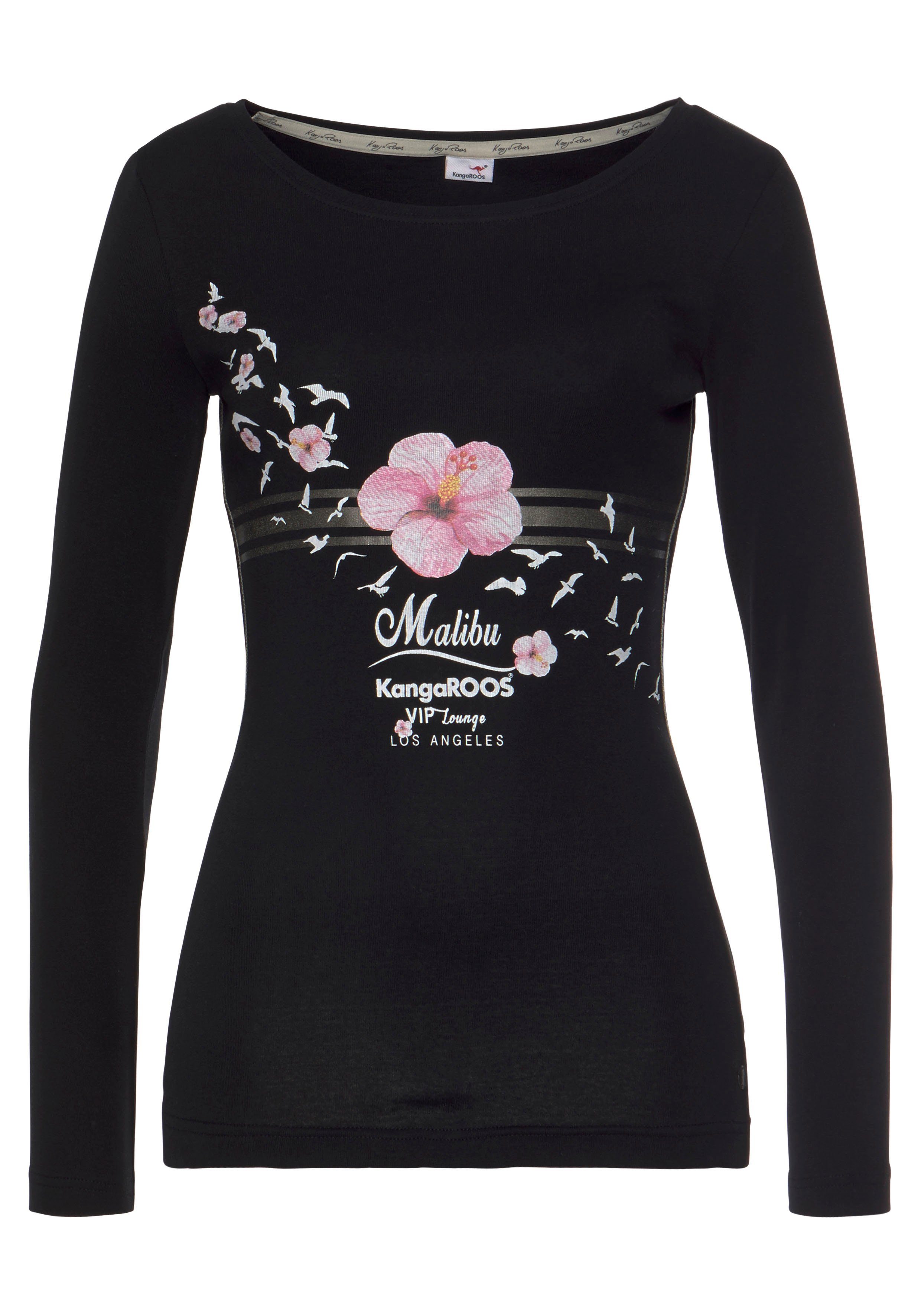 KangaROOS Longsleeve Lange mouwen, zeer figuurvolgende snit, met print