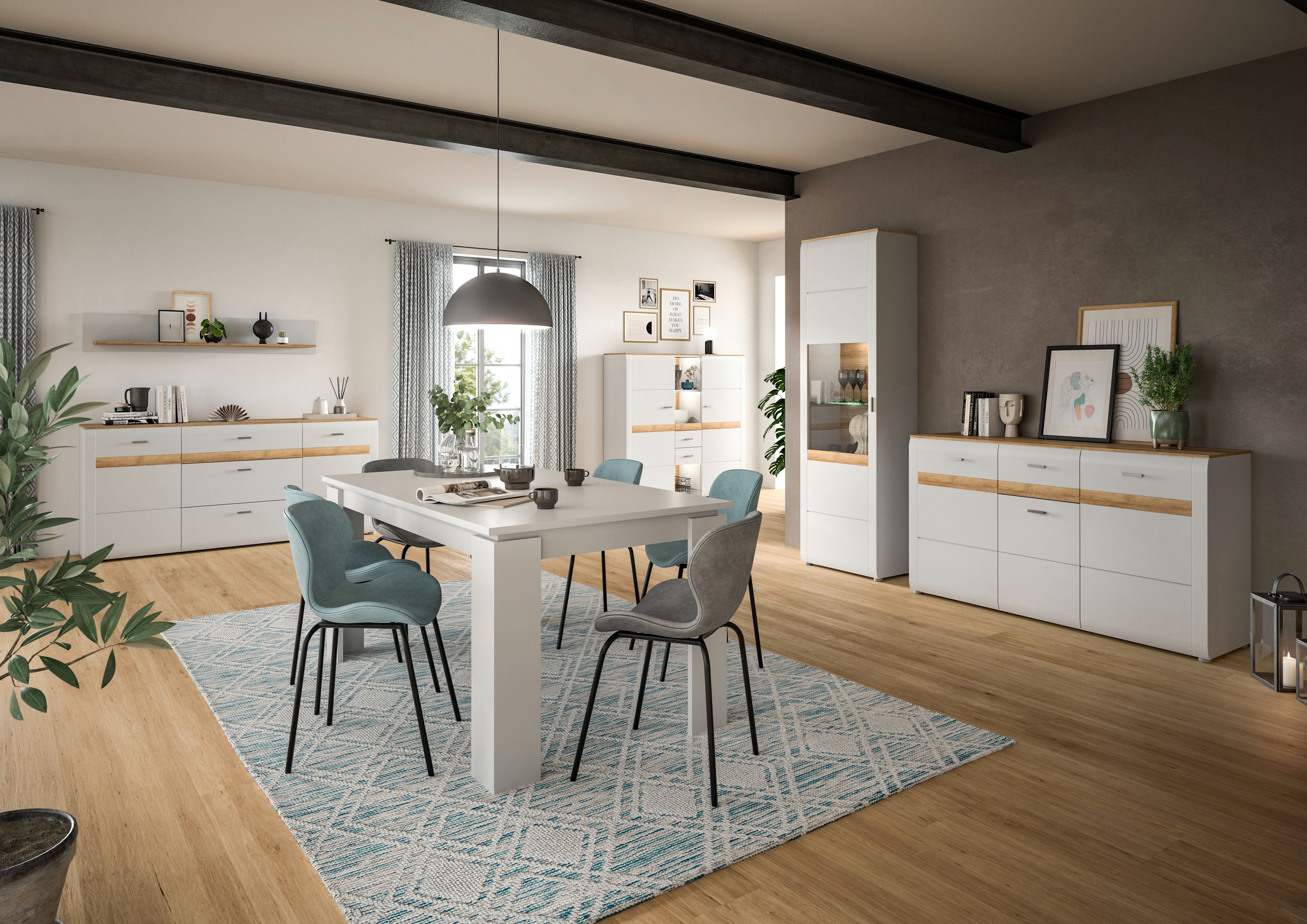 INOSIGN Wandrek Aska, Breedte 150 cm, 1 Plank, inclusief Wandmontagemateriaal Matte look, 2-kleurig, plank, wandplank, opbergruimte, wandpaneel (1 stuk)