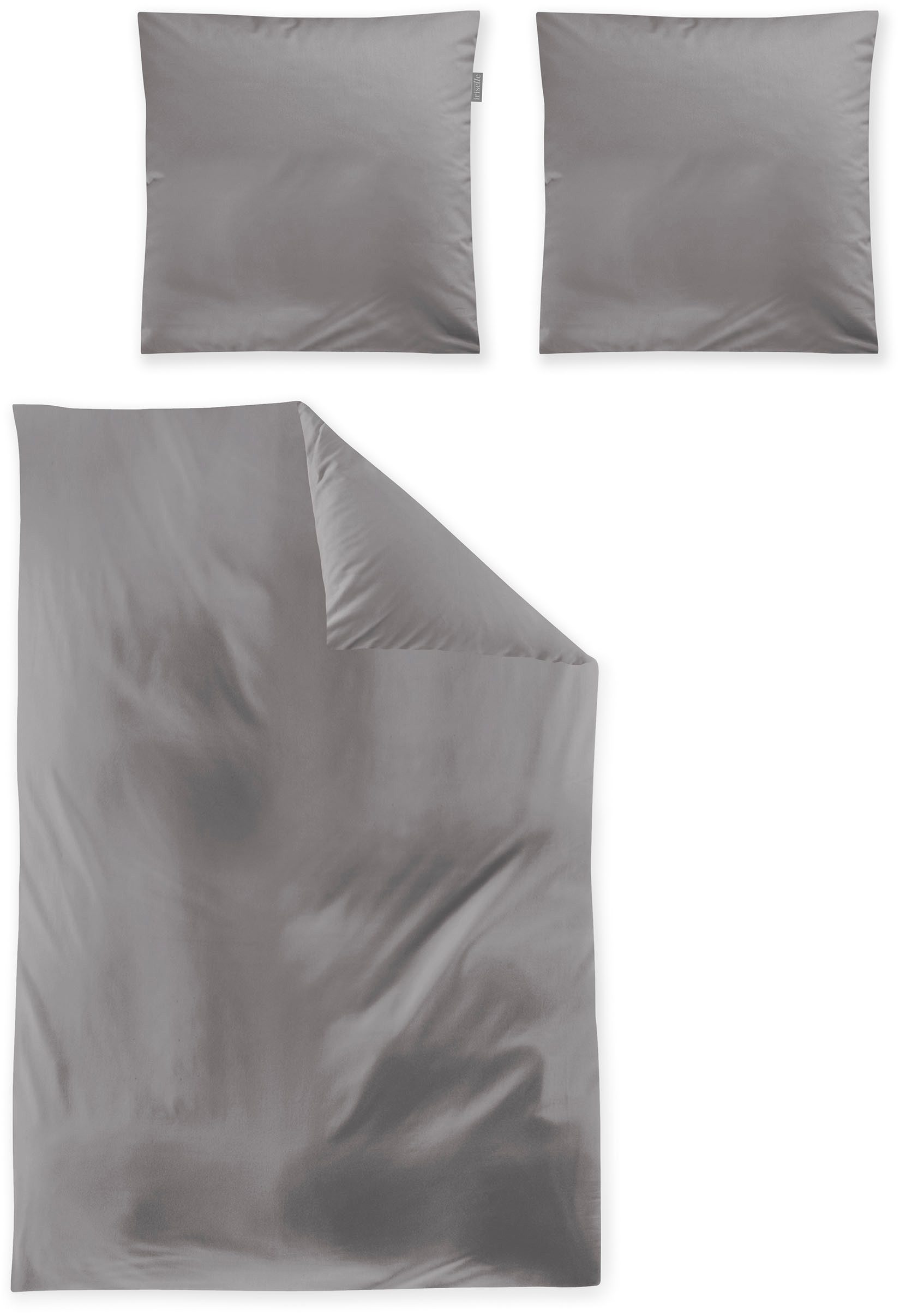 Irisette Overtrekset Premium satijnen beddengoed Parijs hoogwaardige uni premium beddengoed met rits, 100% katoen