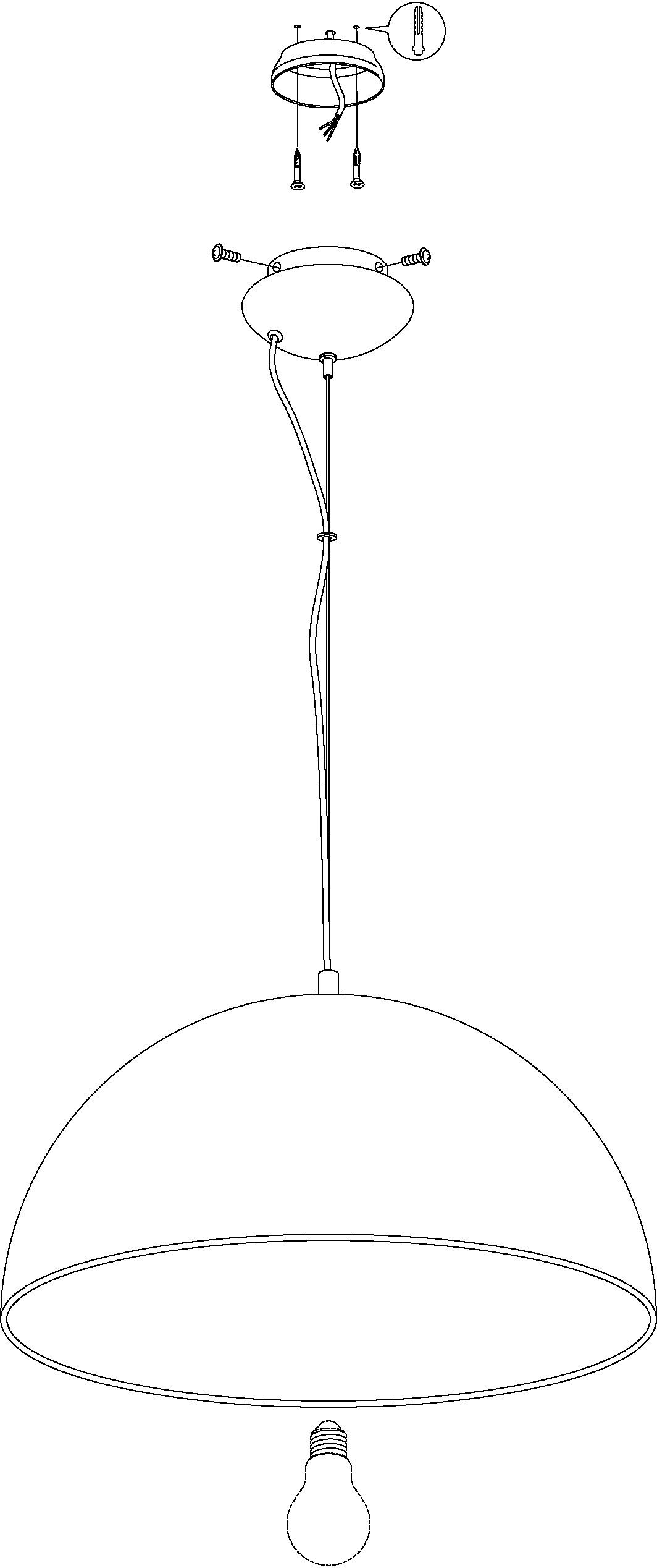 EGLO Hanglamp GAETANO 1 Hanglamp, Metaal, E27 fitting, Ø 53,5 cm (1 stuk)