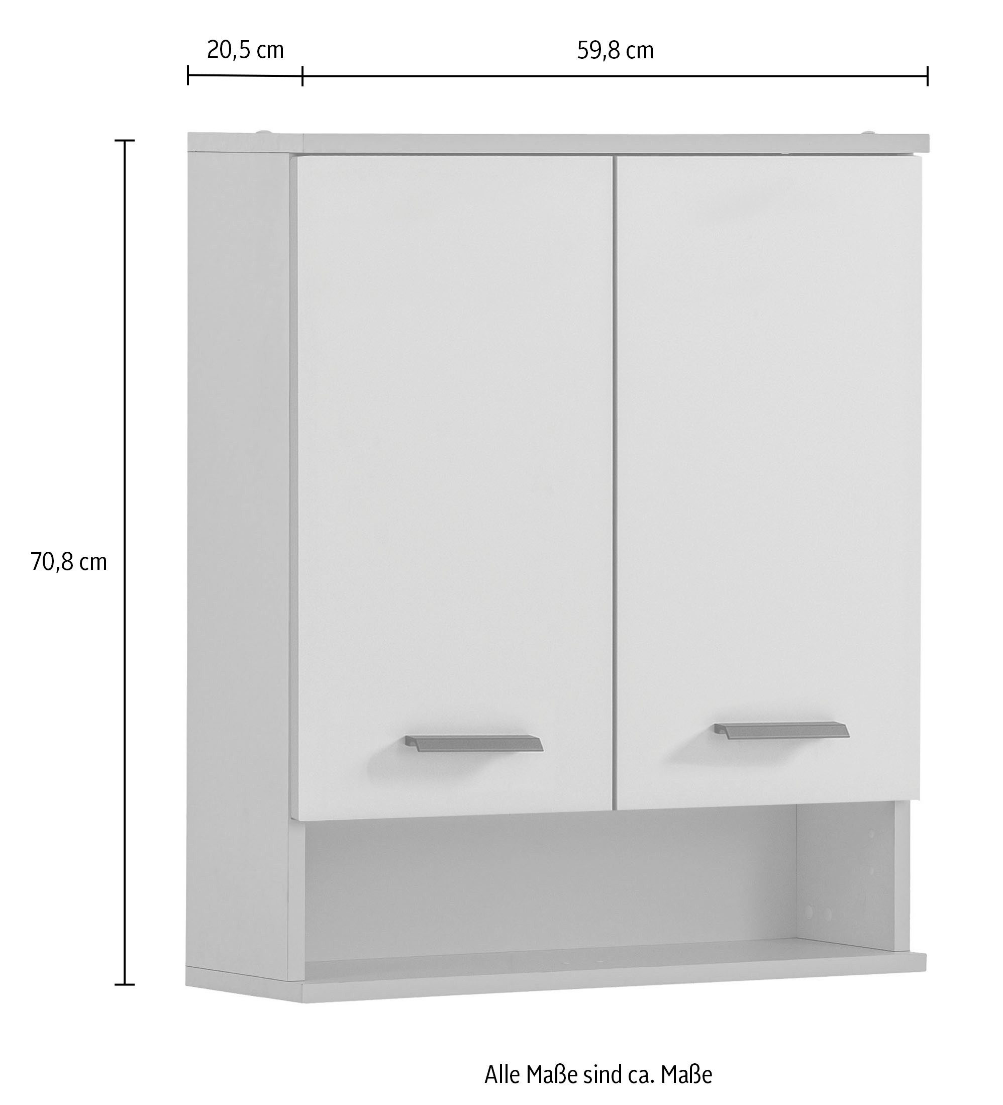 welltime Hangkast Palermo, breedte 59 cm 2 deuren, metalen beslag
