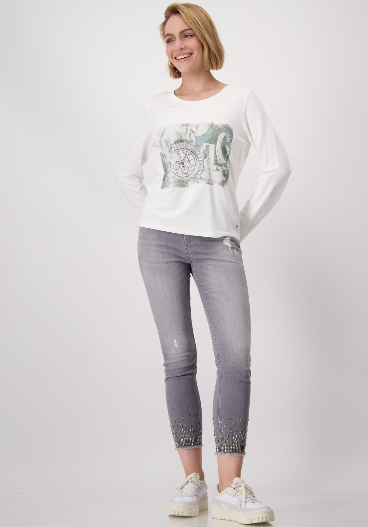 Monari Shirt met ronde hals Shirt horloge sieraad