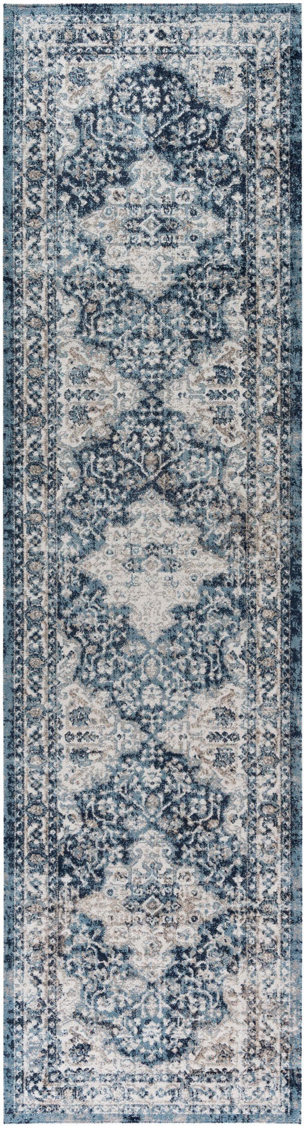 SEHRAZAT Vloerkleed, Antik tapijt, Antares Oosters Tapijt Grijs Blauw, 120X170