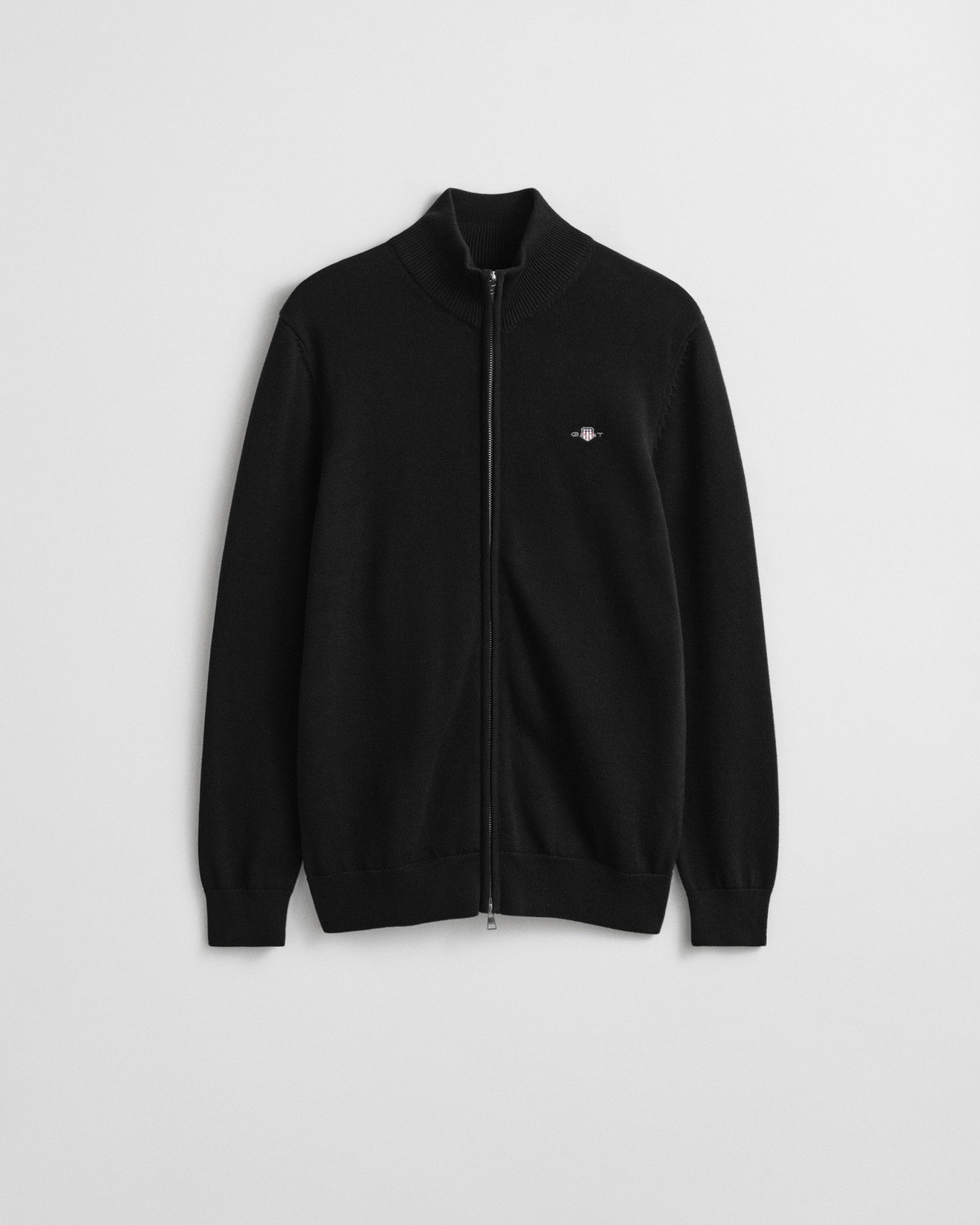 Gant Cardigan CASUAL COTTON ZIP CARDIGAN Met ribbels aan opstaande kraag, mouwen en zoom