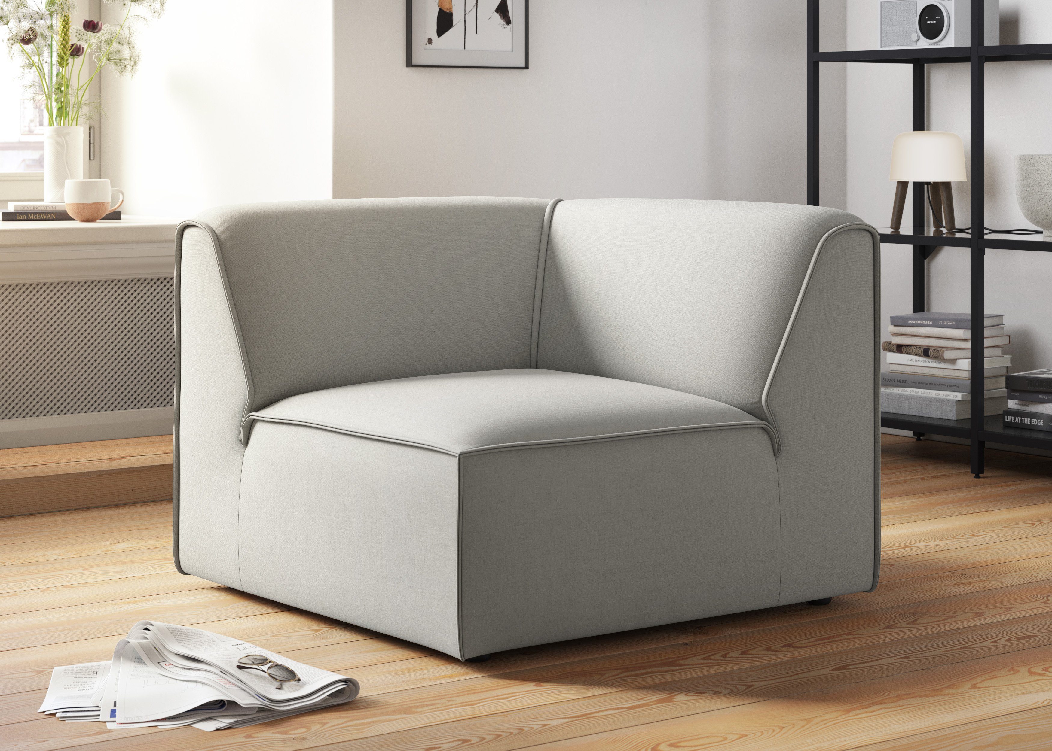 RAUM.ID Bank-hoekelement Merid, sofa-element, afmetingen B/D/H: 97/97/46 cm als module of apart te gebruiken, voor individuele samenstelling