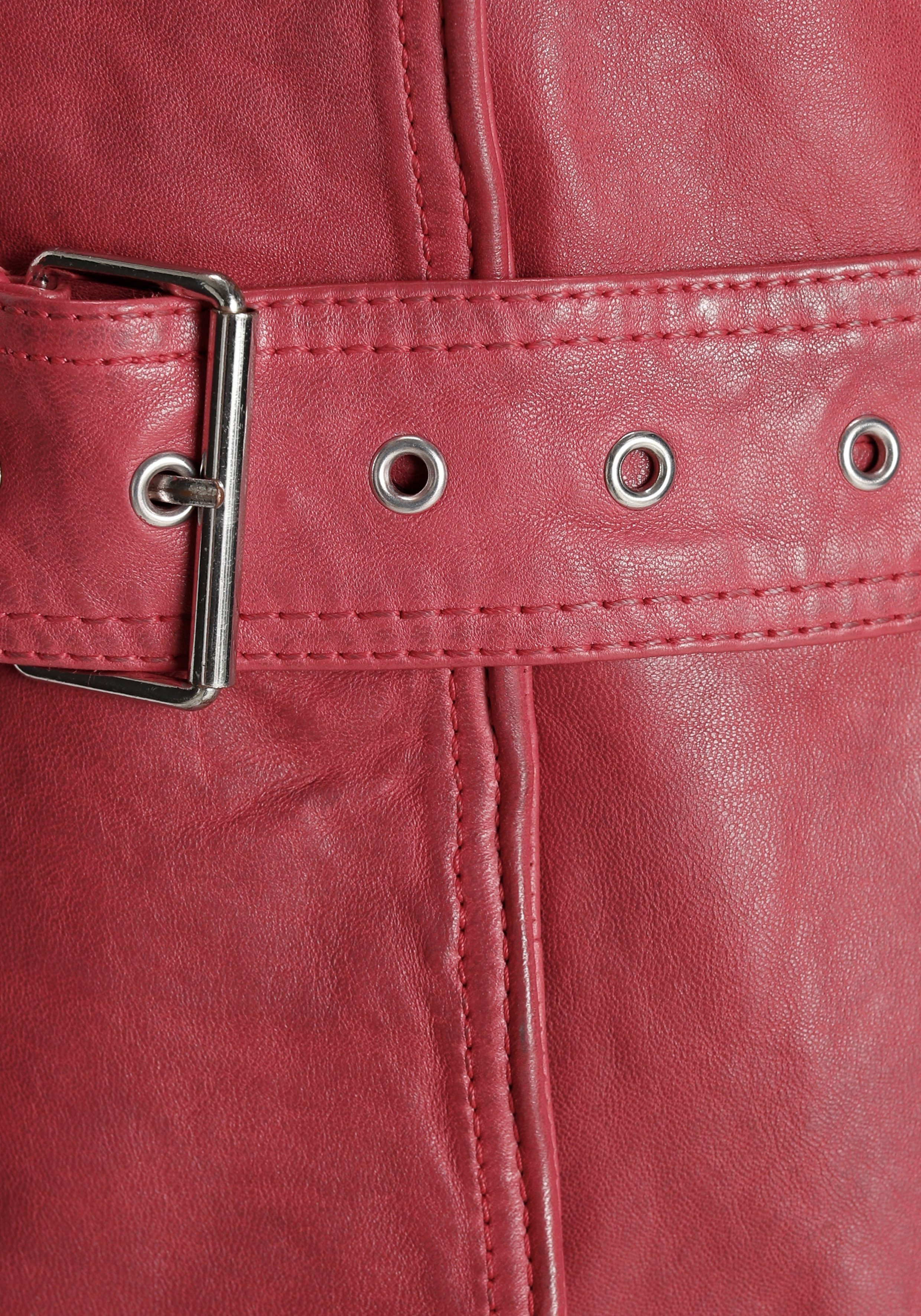 Maze Leren jack in trenchcoat-look