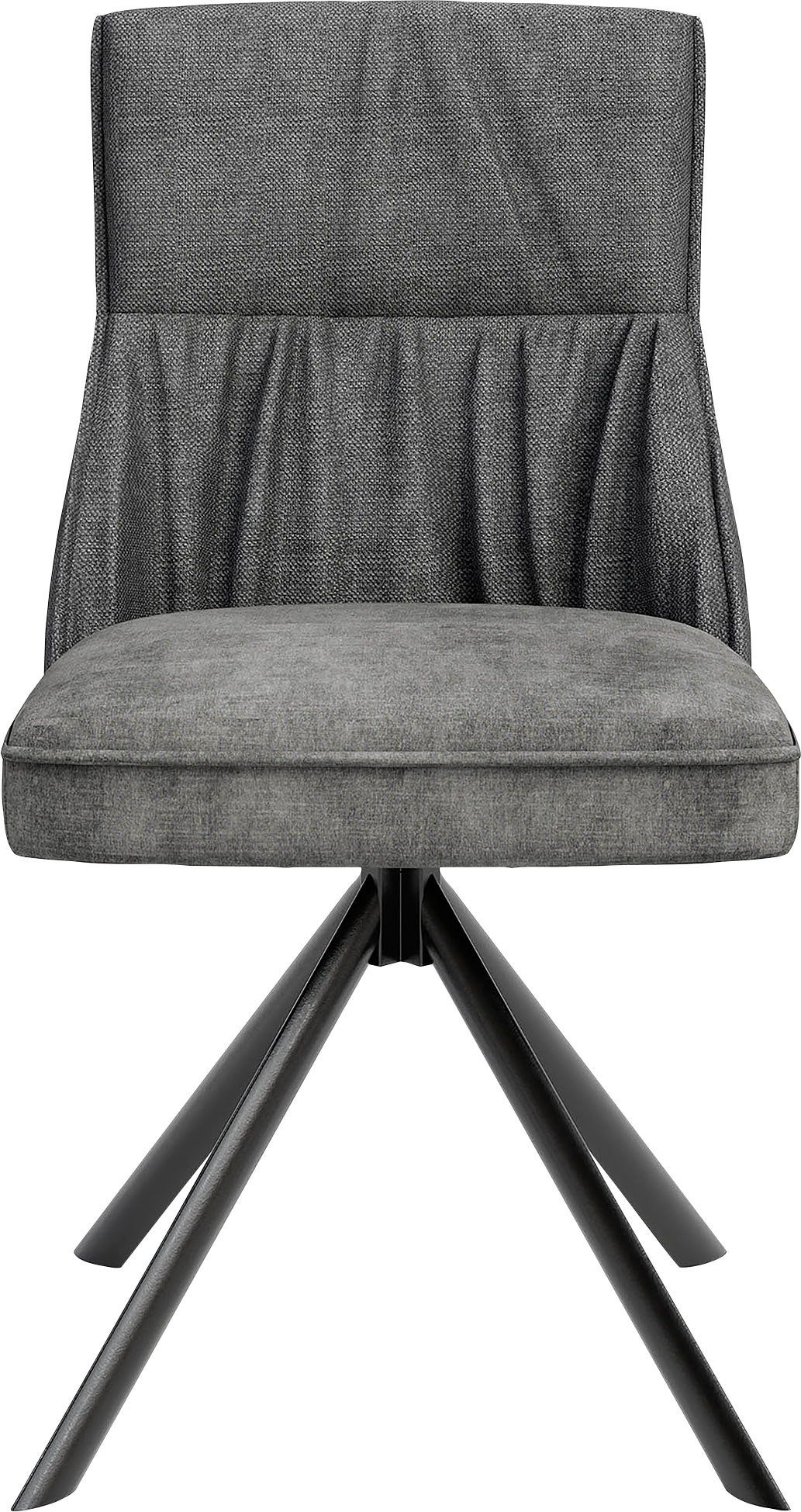 byLIVING Eetkamerstoel California set van 2, met pocketveringskern, 180° draaibaar met return-functie (set, 2 stuks) 4 poot stoelen zwart