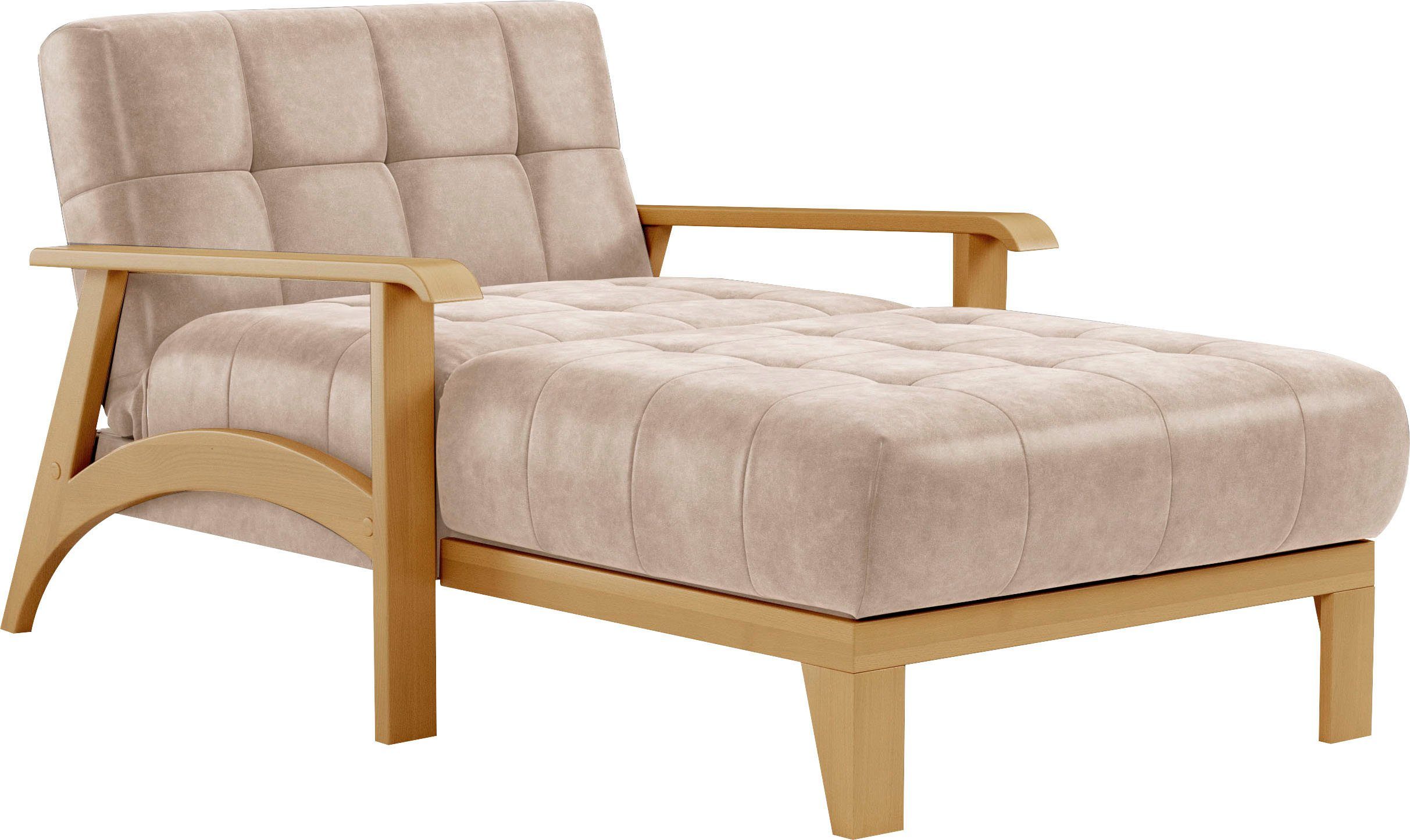 sit&more Récamier Billund Armleuningen van eikenkleurig beukenhout, verschillende bekledingen en kleuren