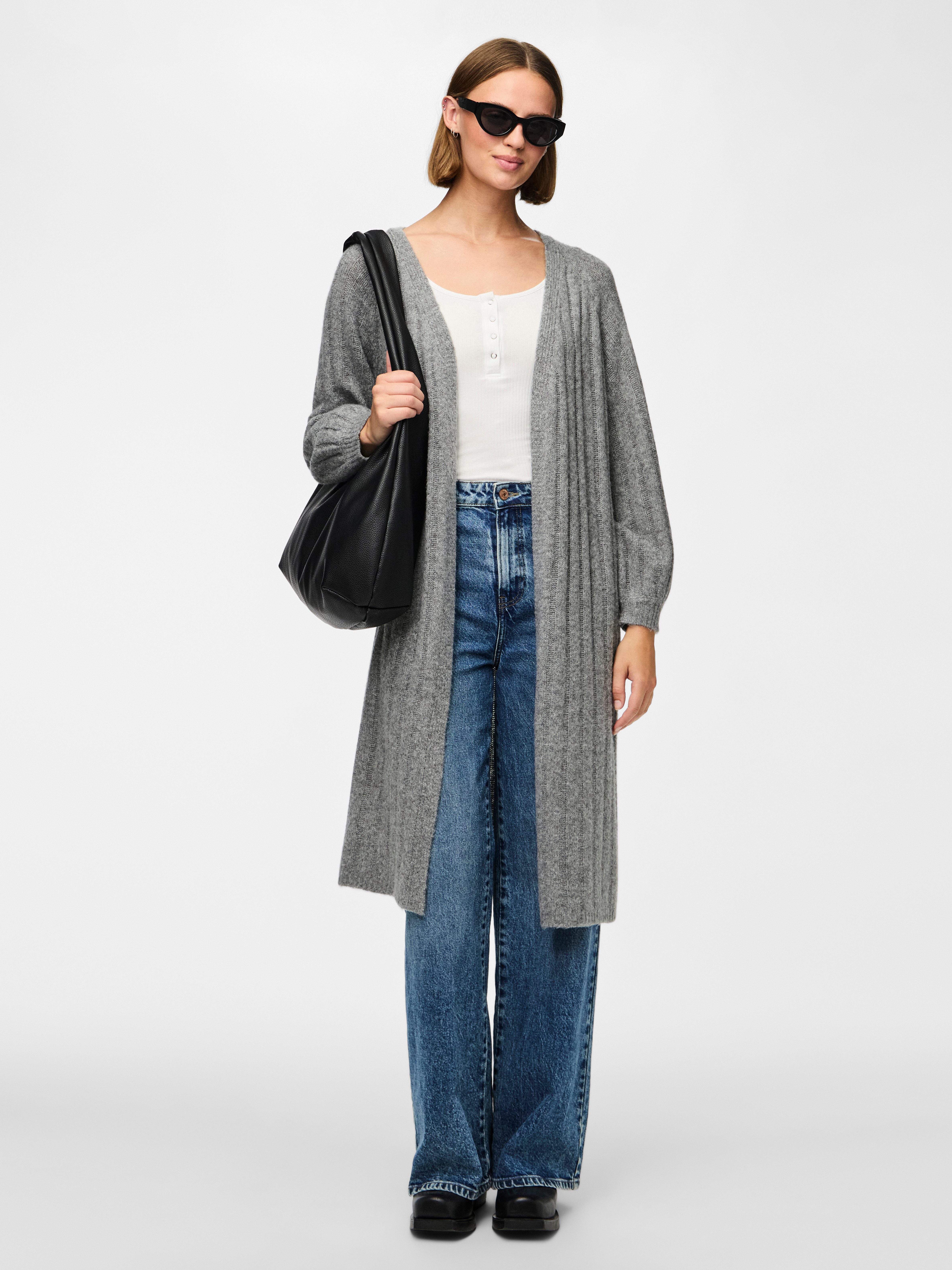 pieces Vest PCMAGGY LS LONG KNIT CARDIGAN NOOS BC