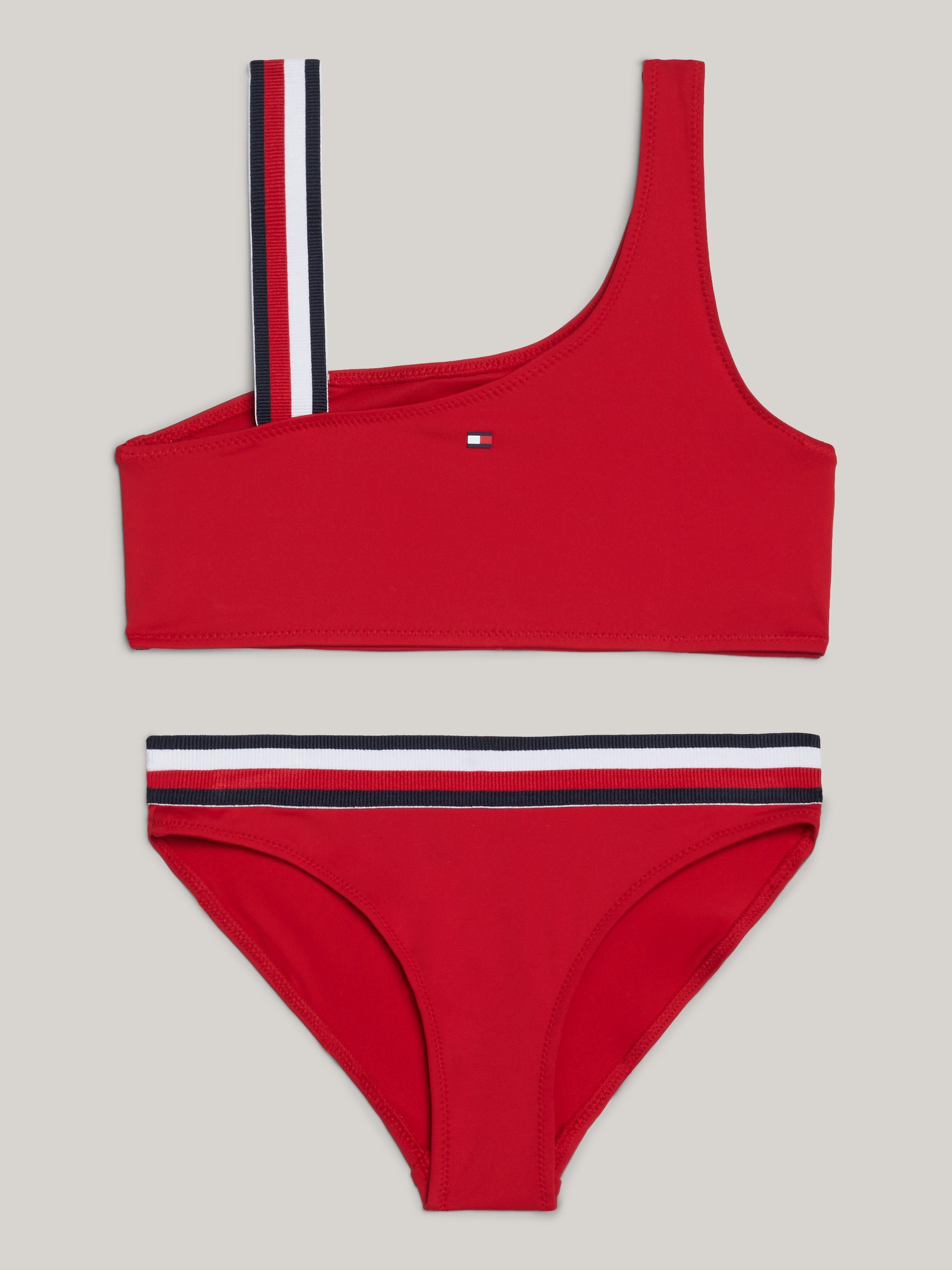 Tommy Hilfiger crop bikini rood Meisjes Gerecycled polyamide Meerkleurig 128 140