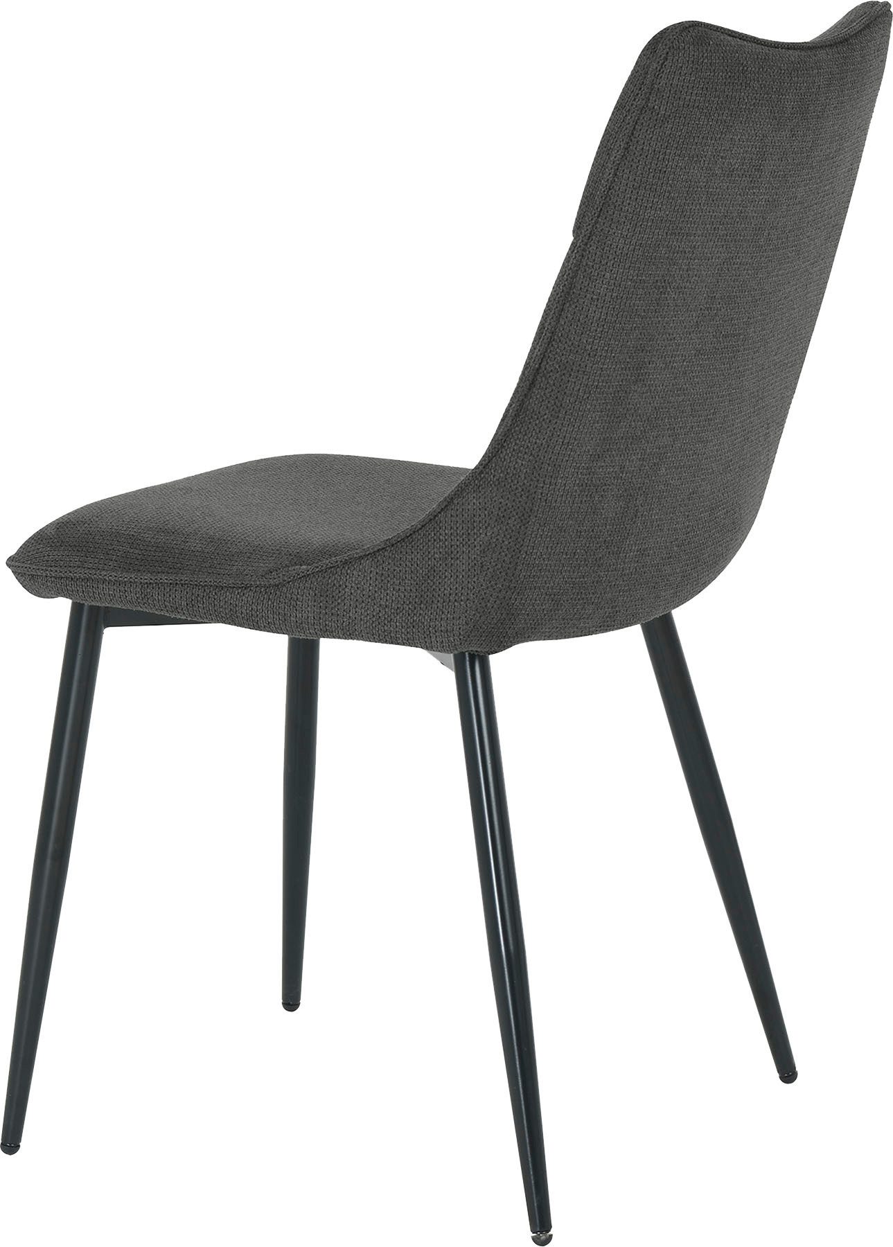 byLIVING Eetkamerstoel Carlo (2-stuks set) Frame van metaal zwart, keukenstoel, geweven stofbekleding, diverse kleuren (set)