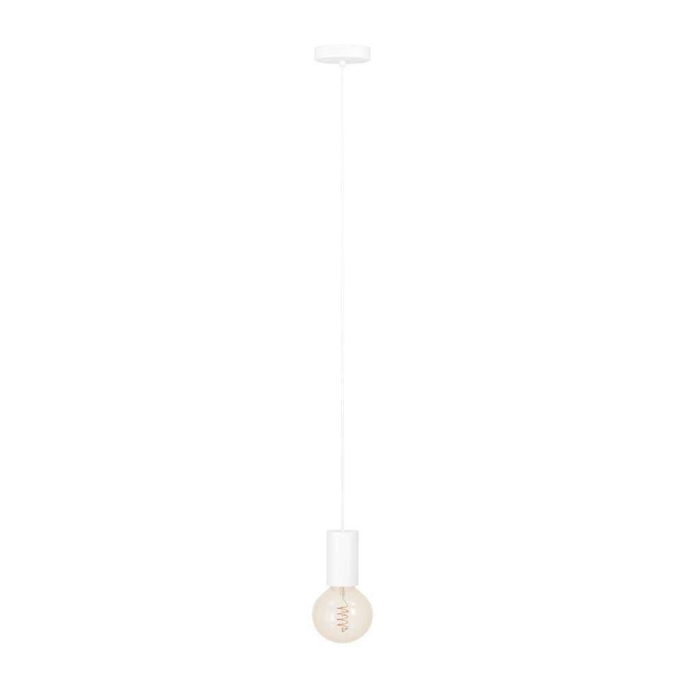 EGLO Hanglamp POZUETA 1 Hanglamp, E27 fitting met kabel, metaal in wit, Ø 6,5 cm (1 stuk)