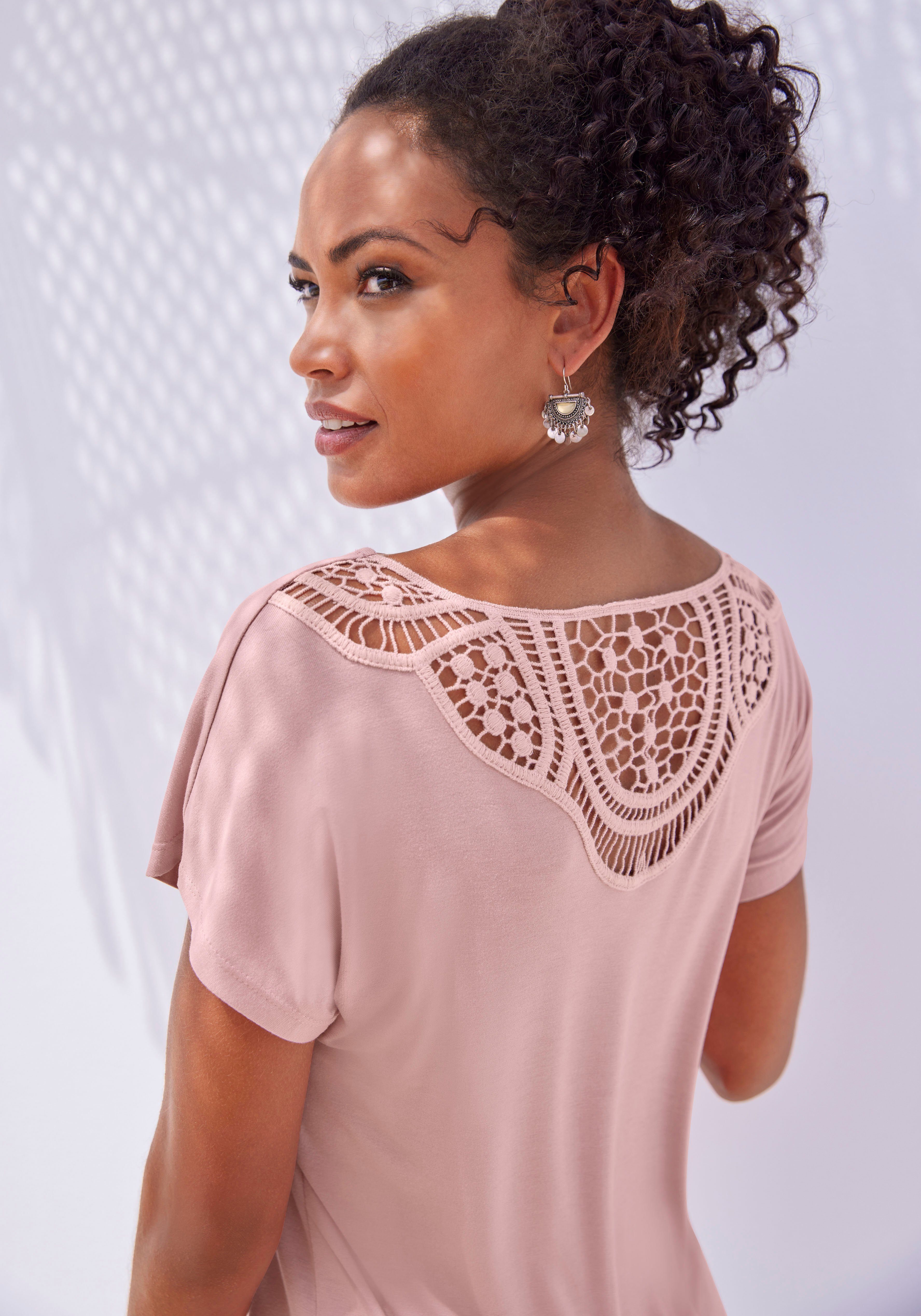 Vivance Shirt met korte mouwen Met haakwerk aan de achterkant