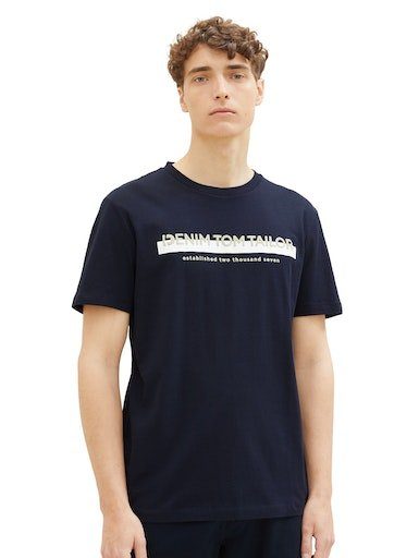 Tom Tailor Denim T-shirt met logo-frontprint