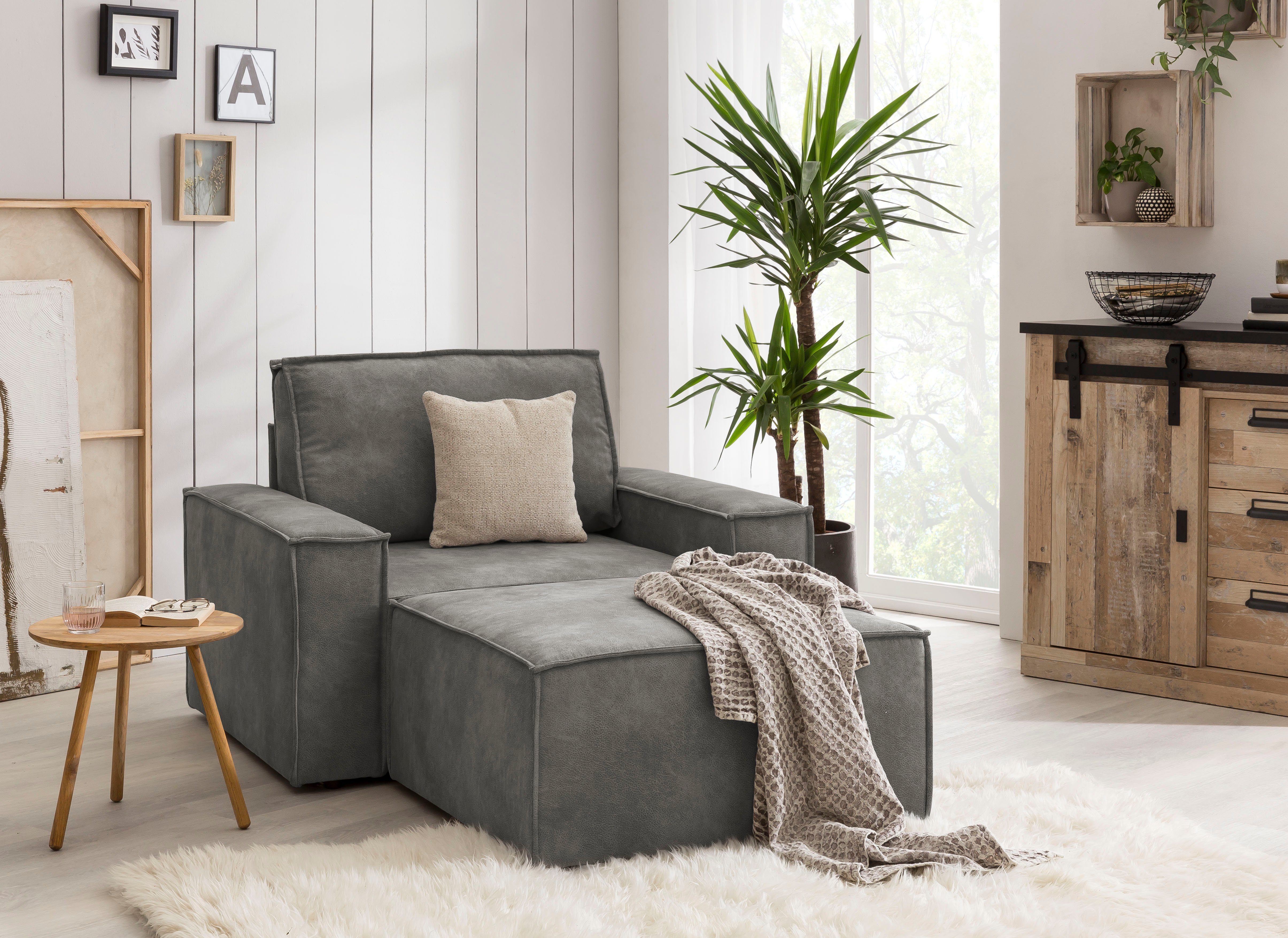Home affaire Fauteuil Sherwood Loveseat en hocker als set, passend bij de bekleding-serie SHERWOOD