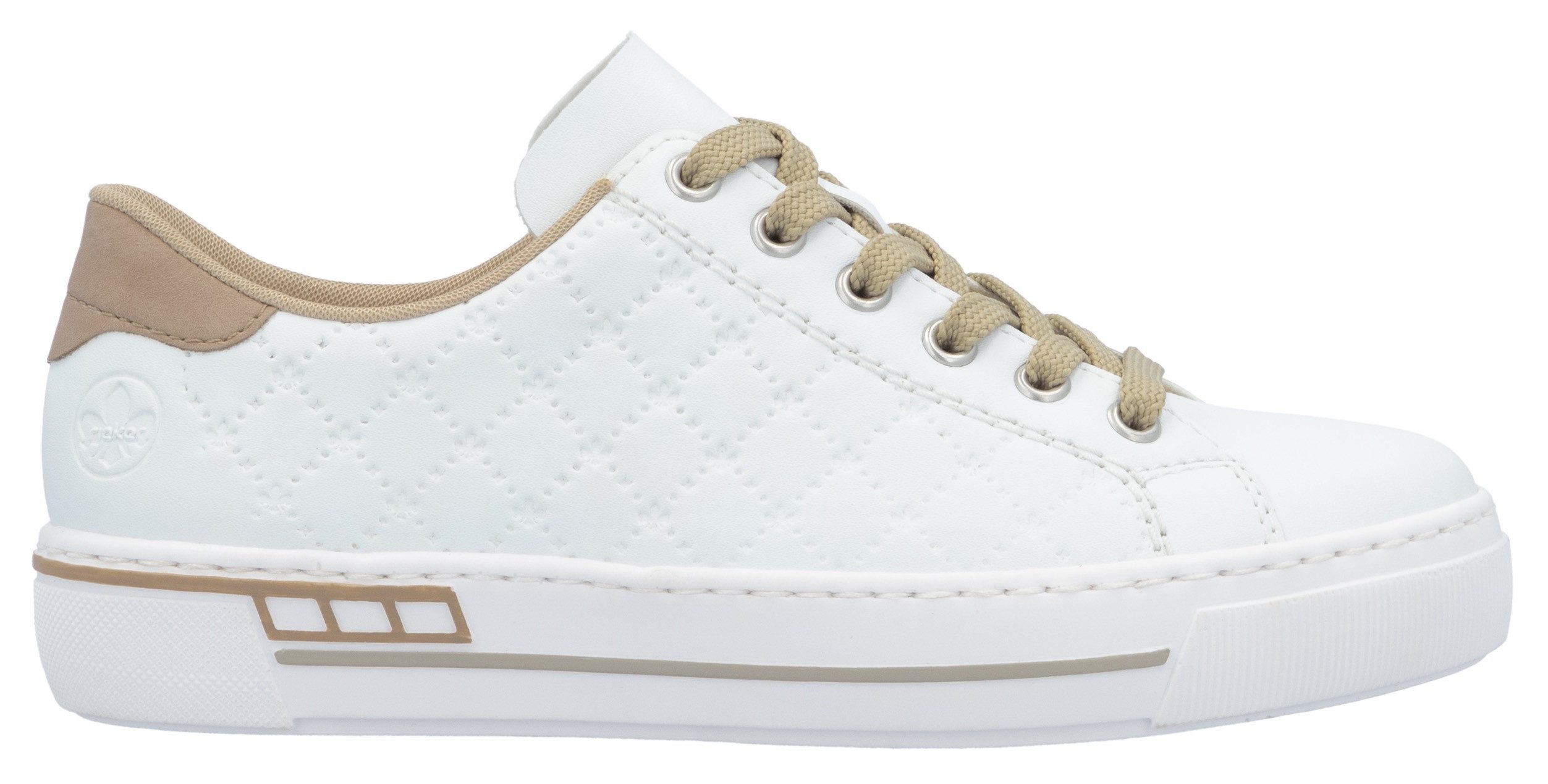 Rieker Plateausneakers harmonieuze contrastdetails, vrijetijdsschoen, lage schoen, veterschoen